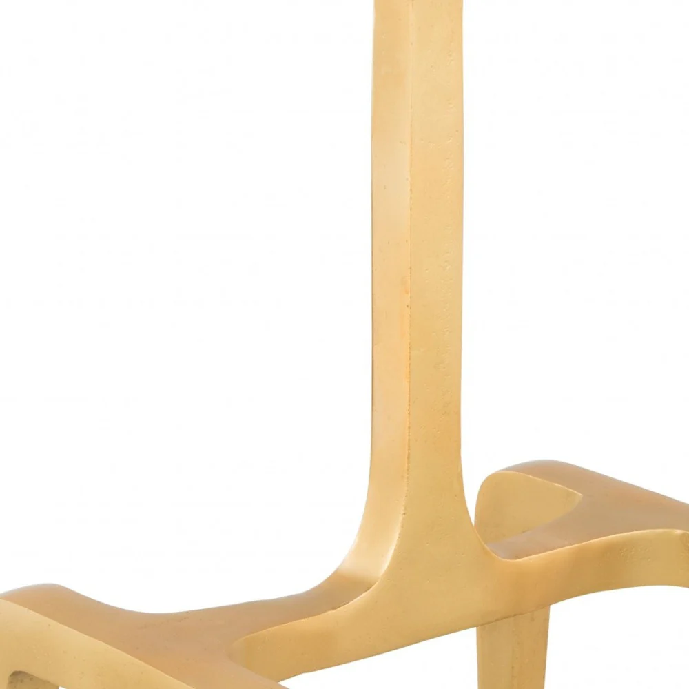 23" Gold Genuine Marble Look Rectangular End Table By Homeroots - Image 9