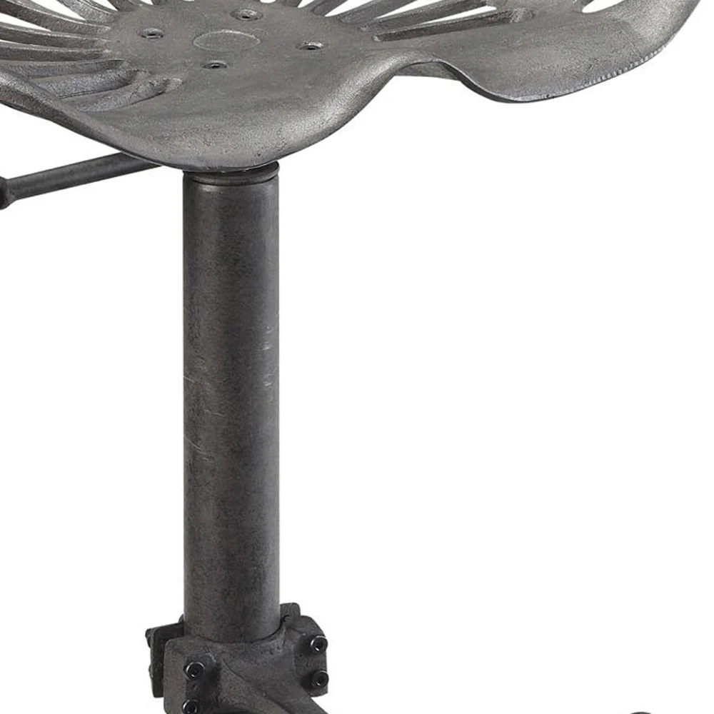 23" Gray Backless Adjustable Height Bar Chair With Footrest By Homeroots - Image 3