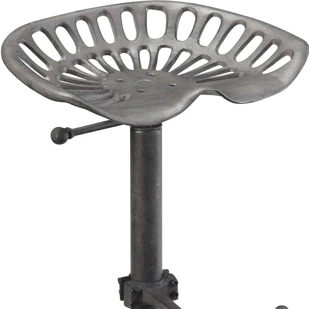 23" Gray Backless Adjustable Height Bar Chair With Footrest By Homeroots - Image 4