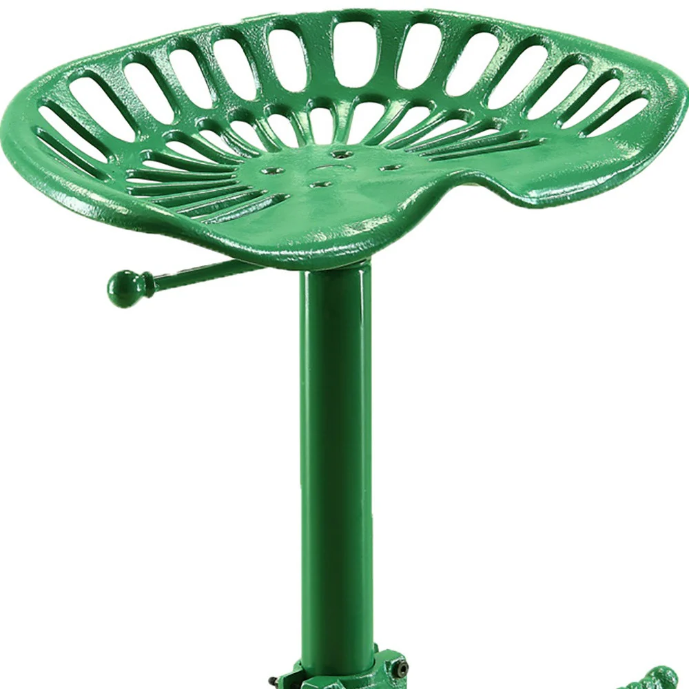 23" Green Backless Adjustable Height Bar Chair With Footrest By Homeroots - Image 4