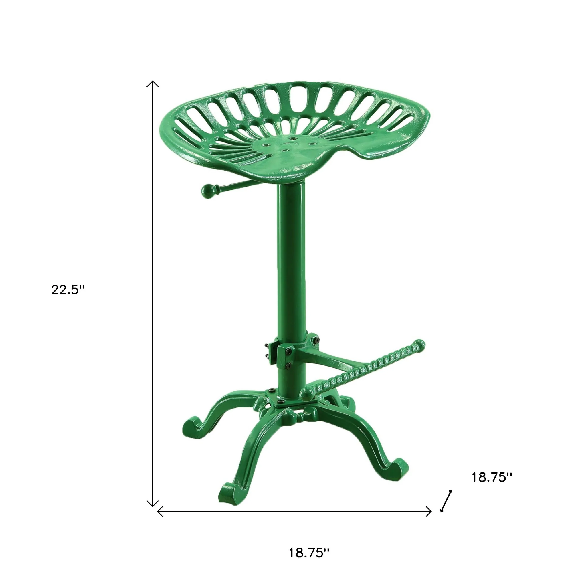 23" Green Backless Adjustable Height Bar Chair With Footrest By Homeroots - Image 5