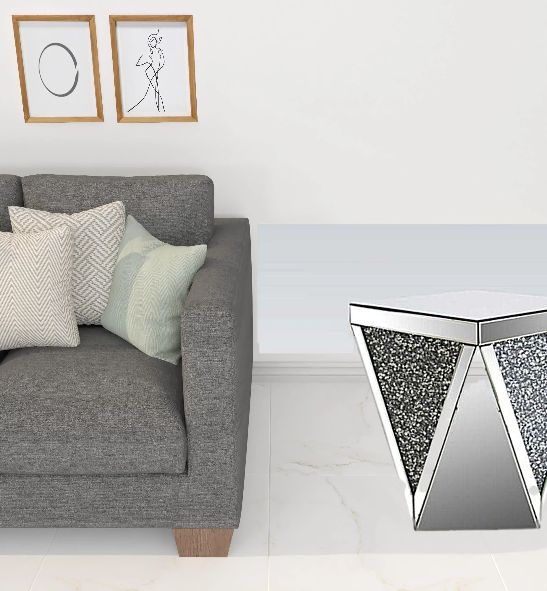 23" Mirrored Square End Table By Homeroots - Image 2