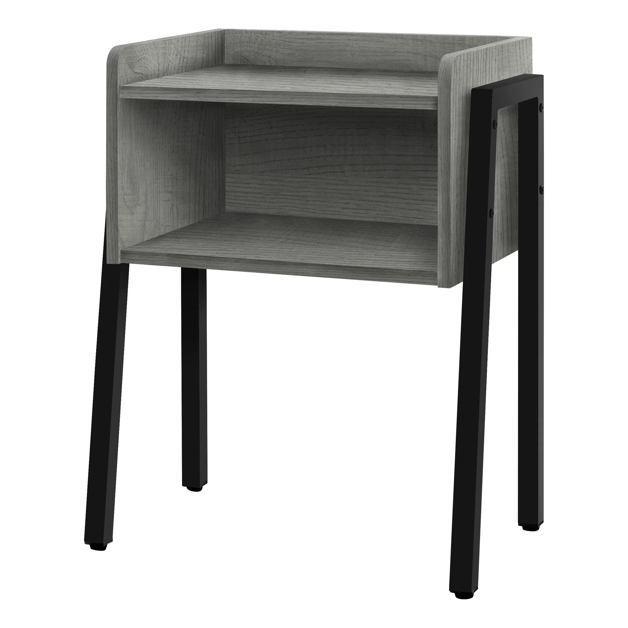 23" Rectangular Grey and Black Metal Accent Table By Homeroots - Image 2