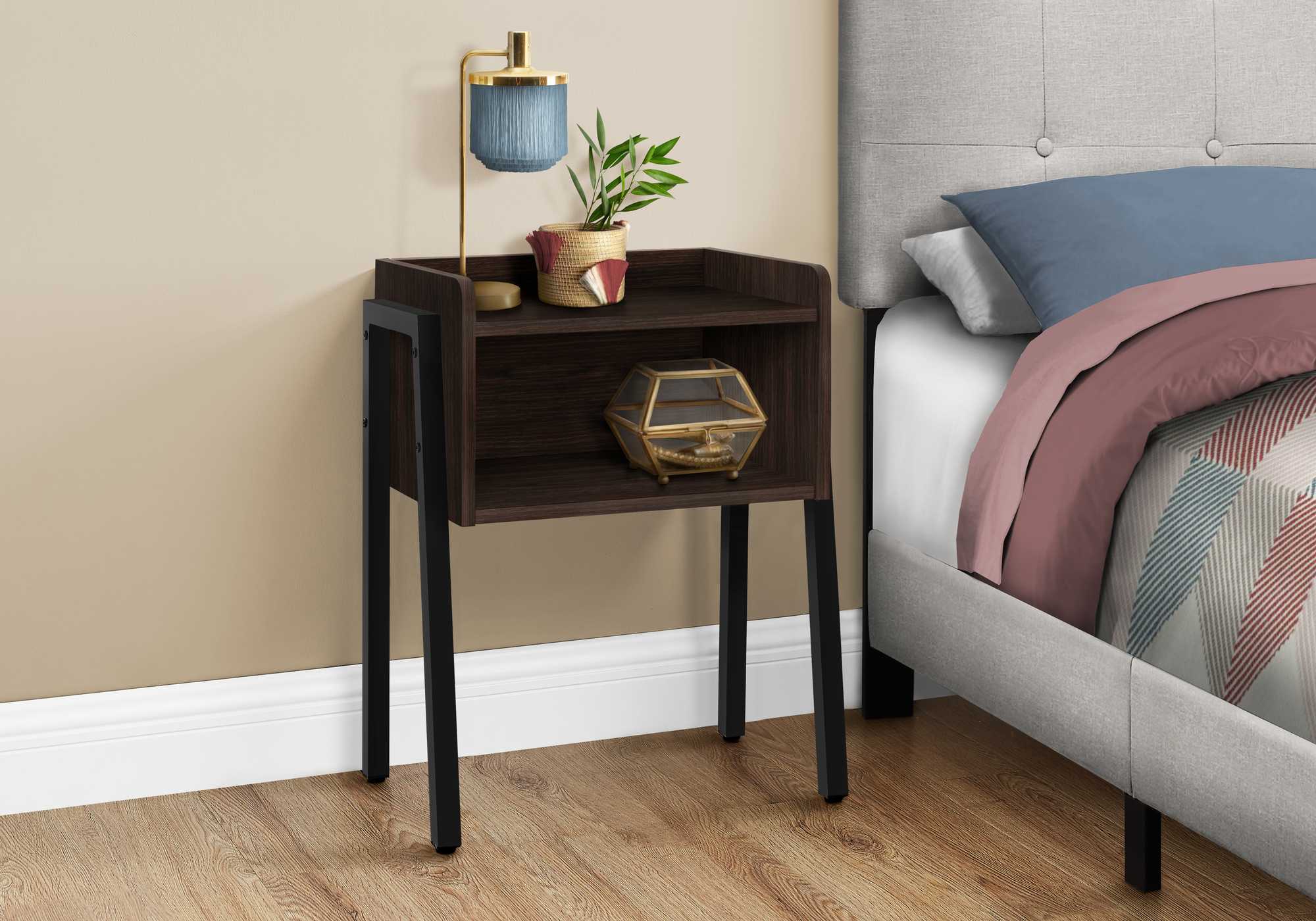 23" Rectangular Grey and Black Metal Accent Table By Homeroots - Image 6