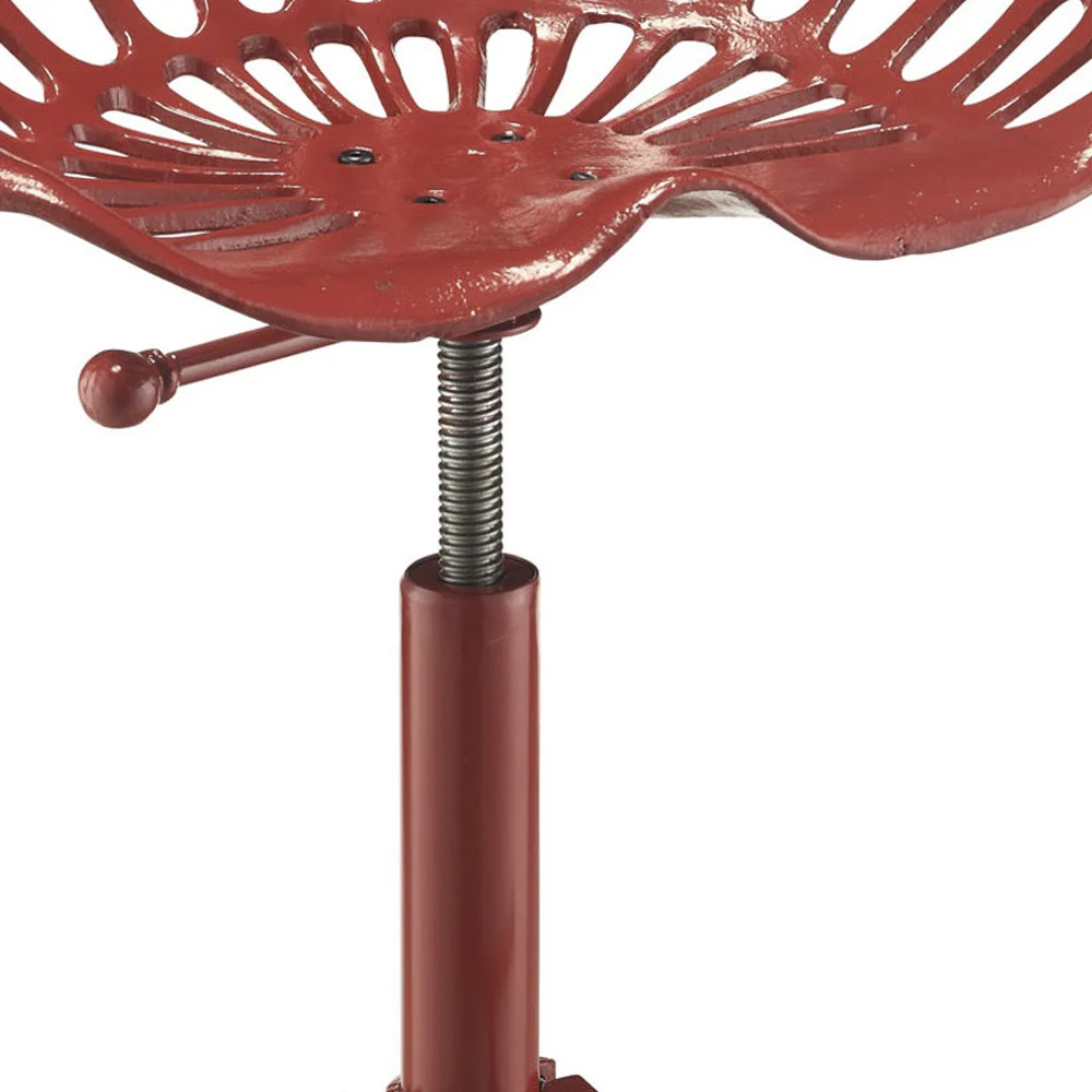 23" Red Backless Adjustable Height Bar Chair With Footrest By Homeroots - Image 3