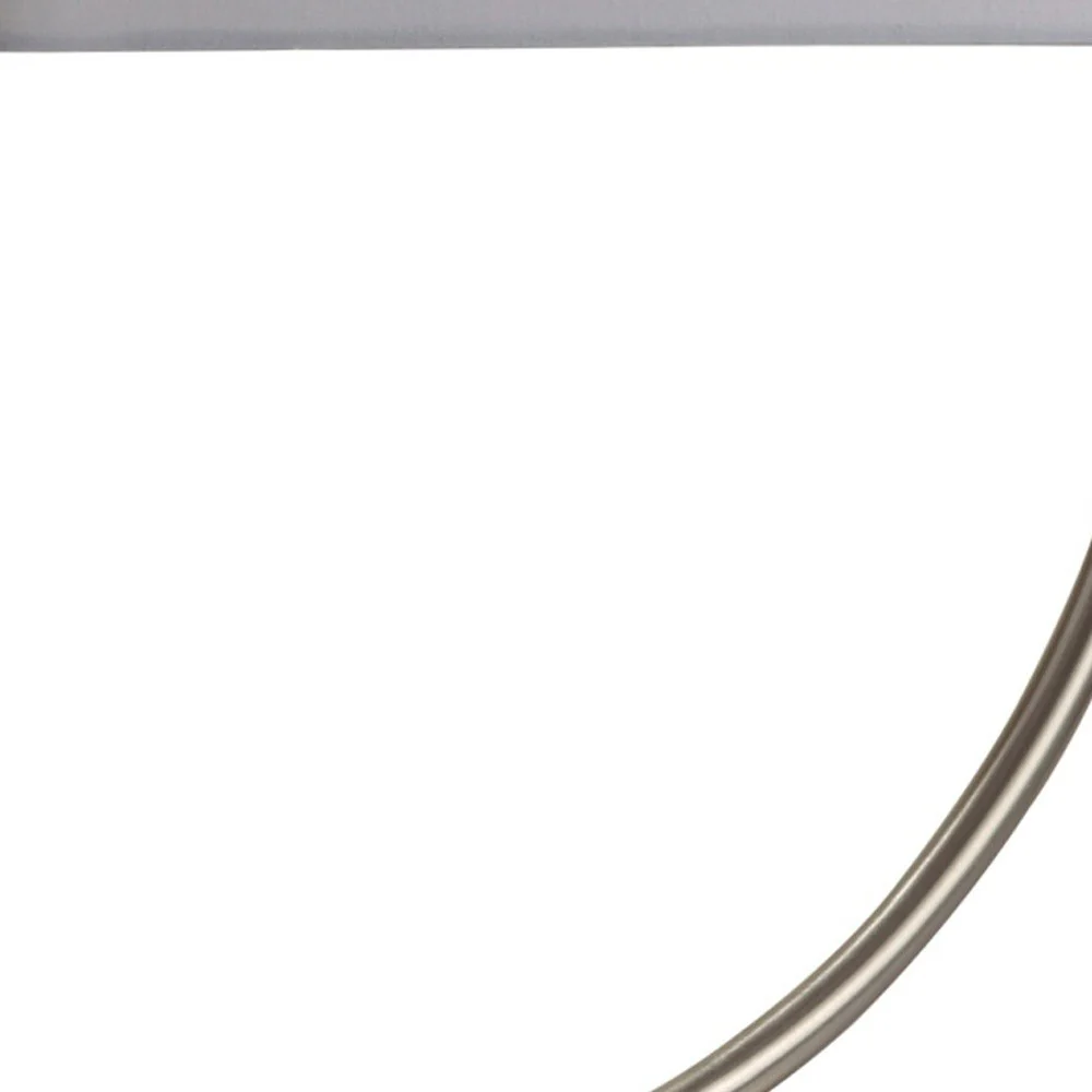 23" Silver Curved Table Lamp With White Rectangle Shade By Homeroots - Image 5