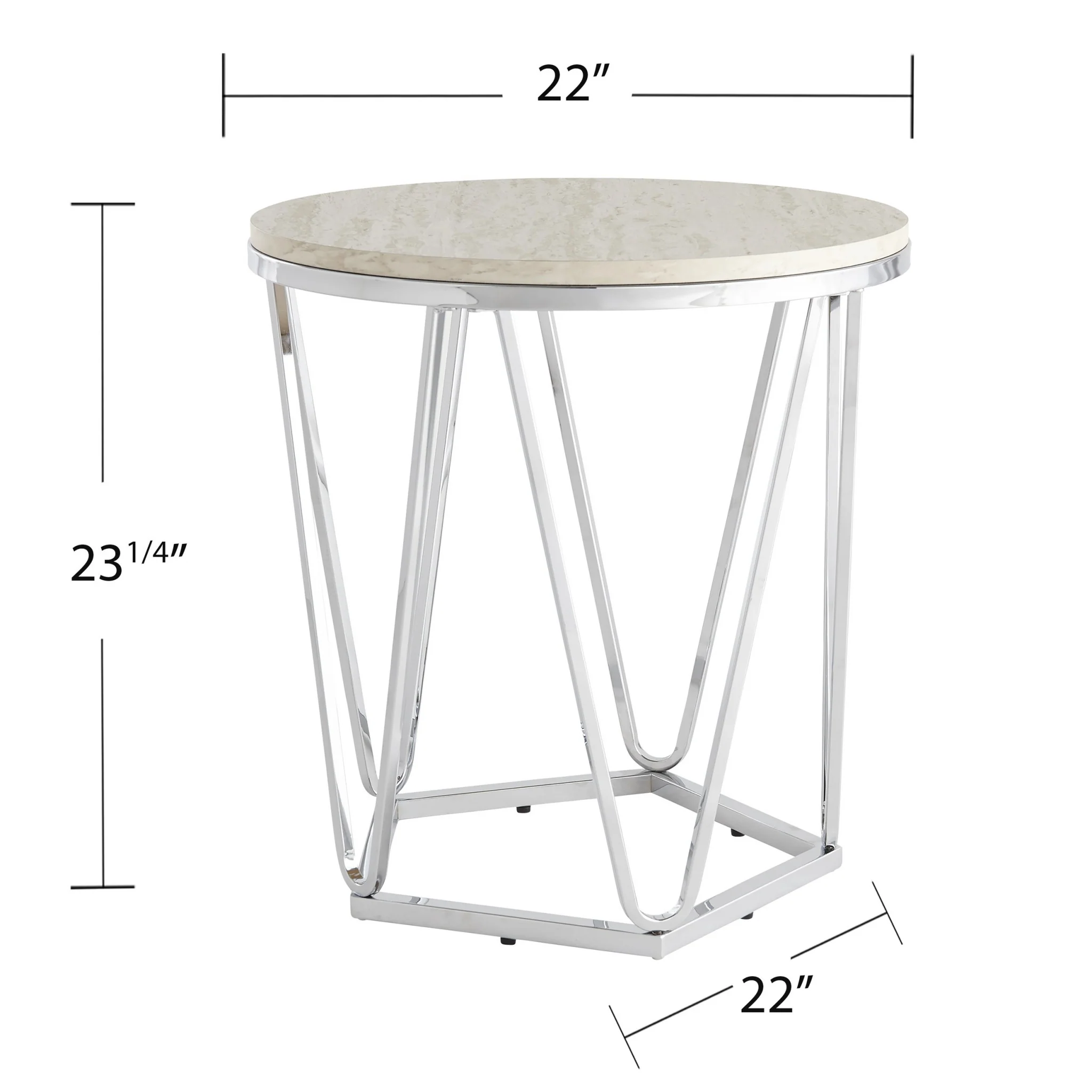 23" Silver Manufactured Wood And Iron Round End Table By Homeroots - Image 6