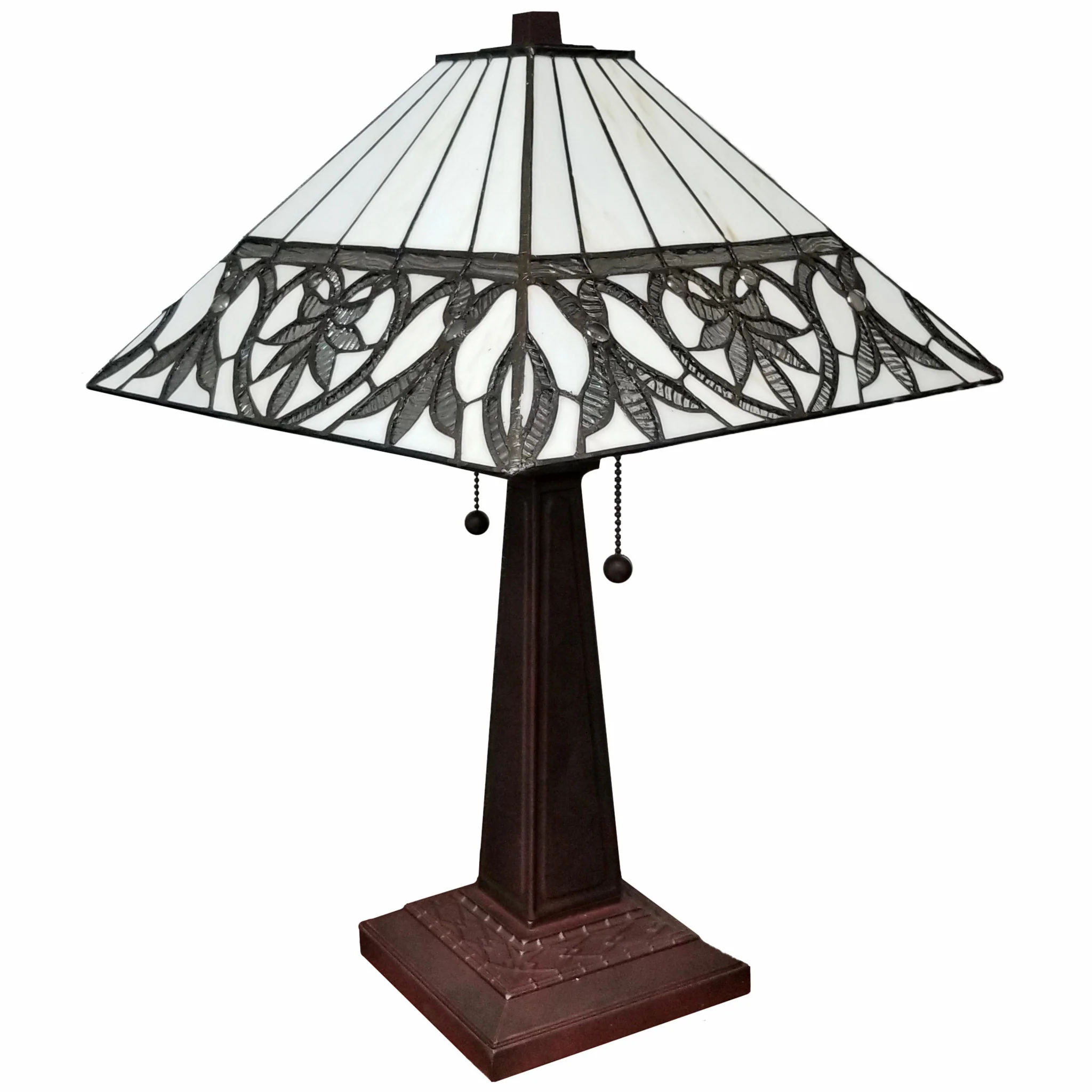 23" Stained Glass Butterfly Two Light Mission Style Table Lamp By Homeroots - Image 3