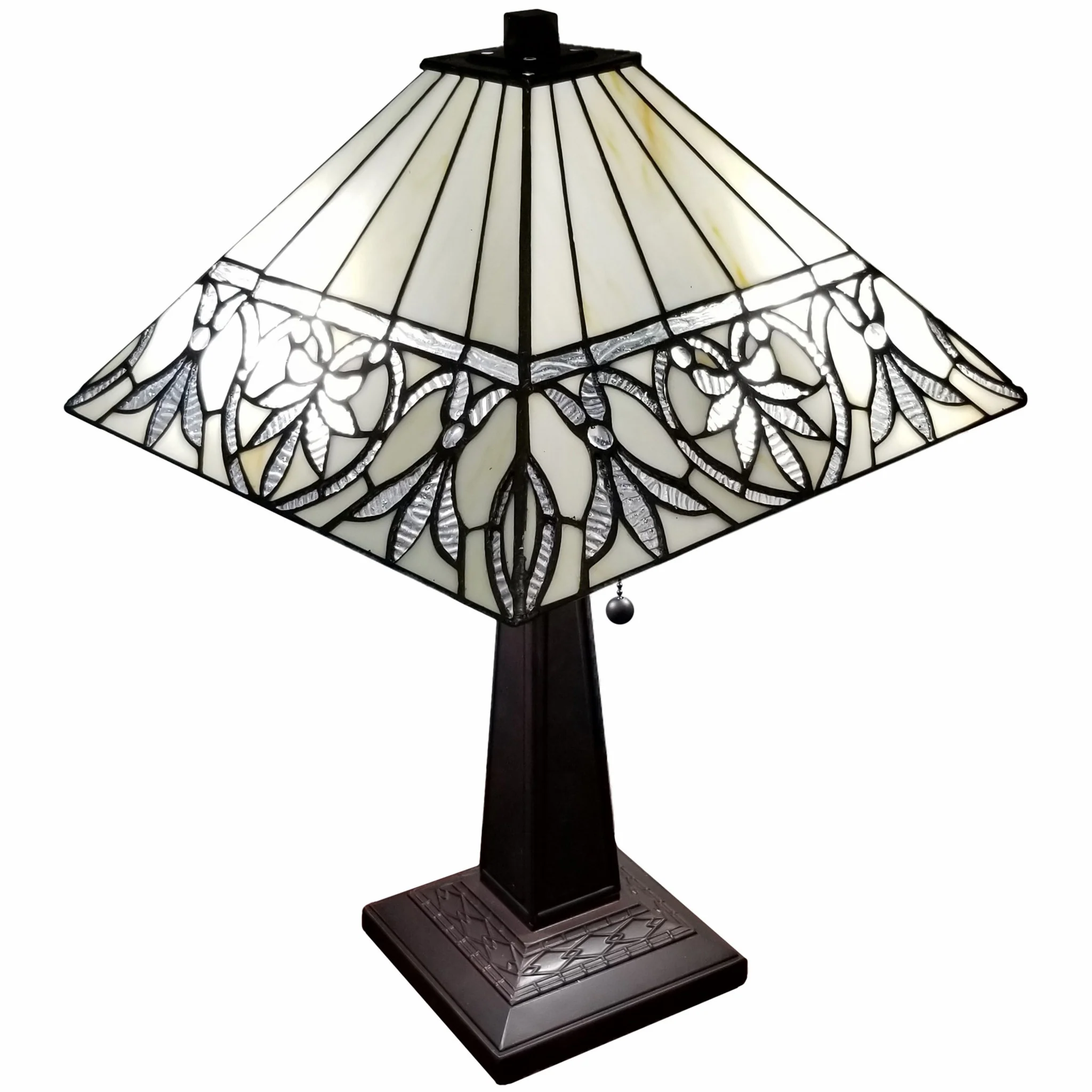 23" Stained Glass Butterfly Two Light Mission Style Table Lamp By Homeroots - Image 6