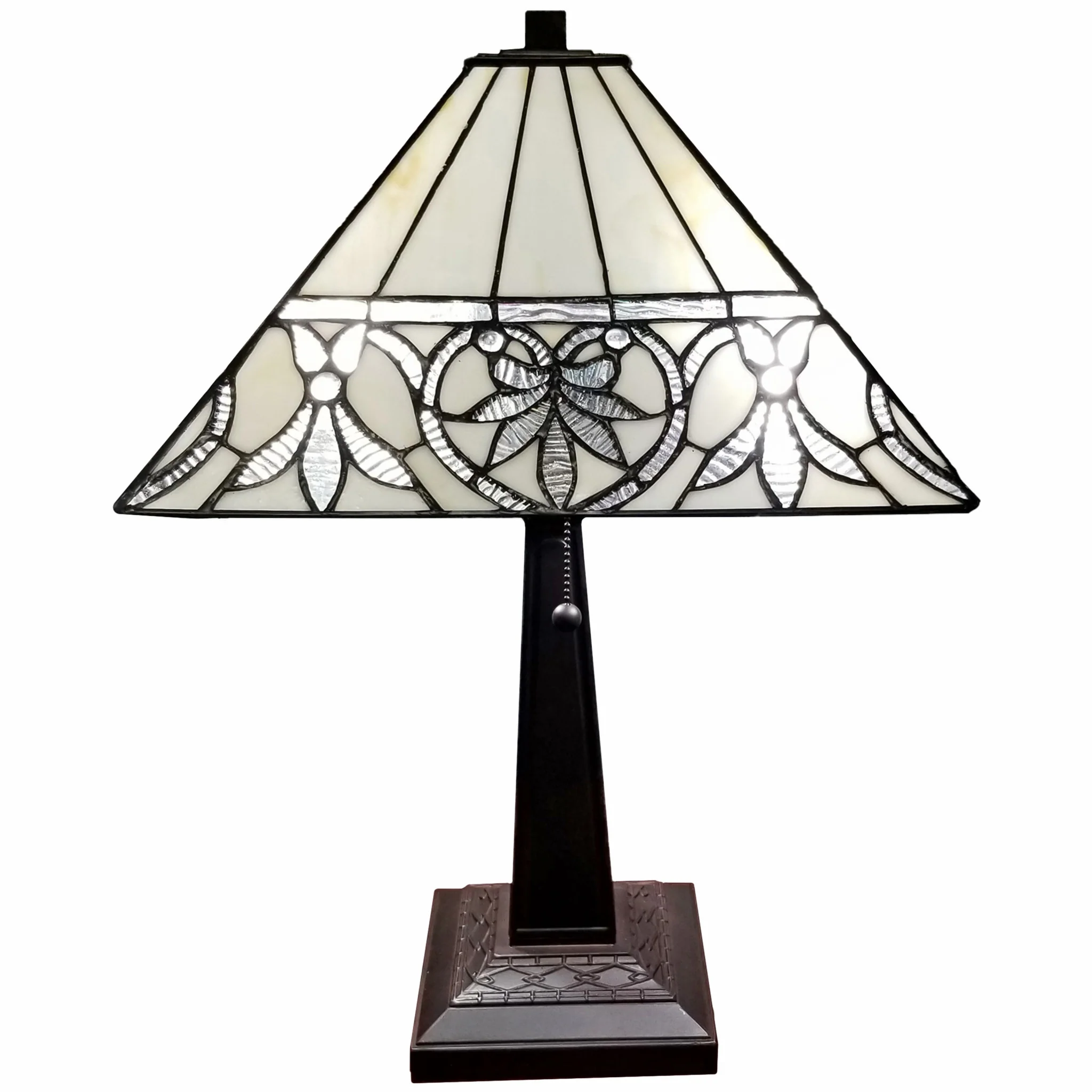 23" Stained Glass Butterfly Two Light Mission Style Table Lamp By Homeroots - Image 7