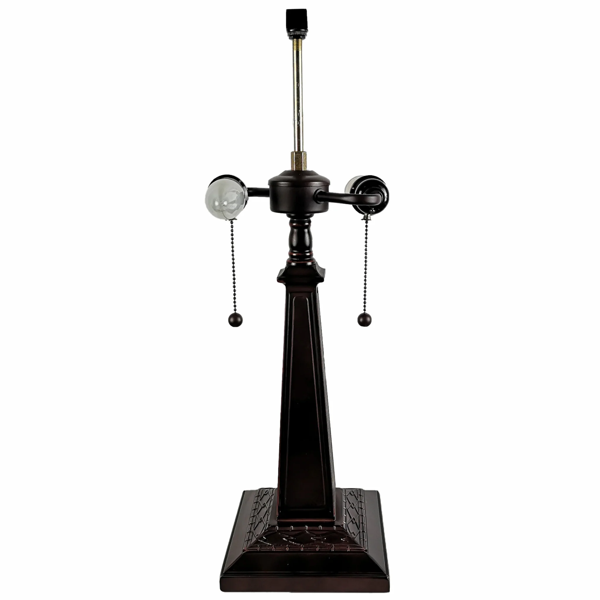 23" Stained Glass Handcrafted Pyramid Style Two Light Mission Style Table Lamp By Homeroots - Image 6