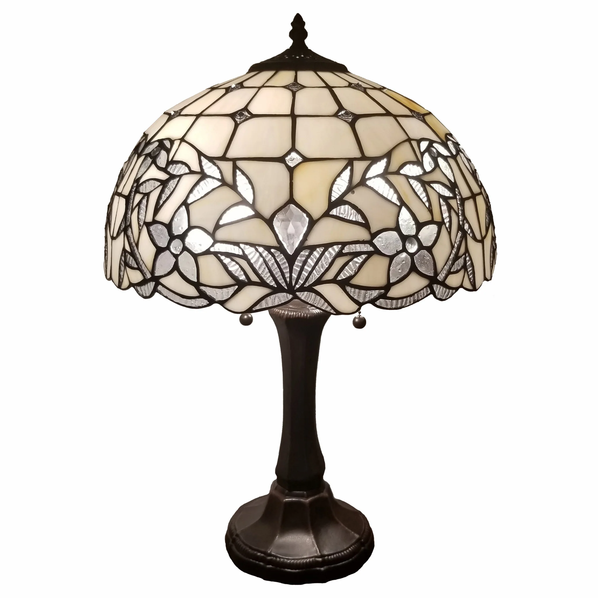 23" Stained Glass Two Light Flowery Vintage Accent Table Lamp By Homeroots - Image 2