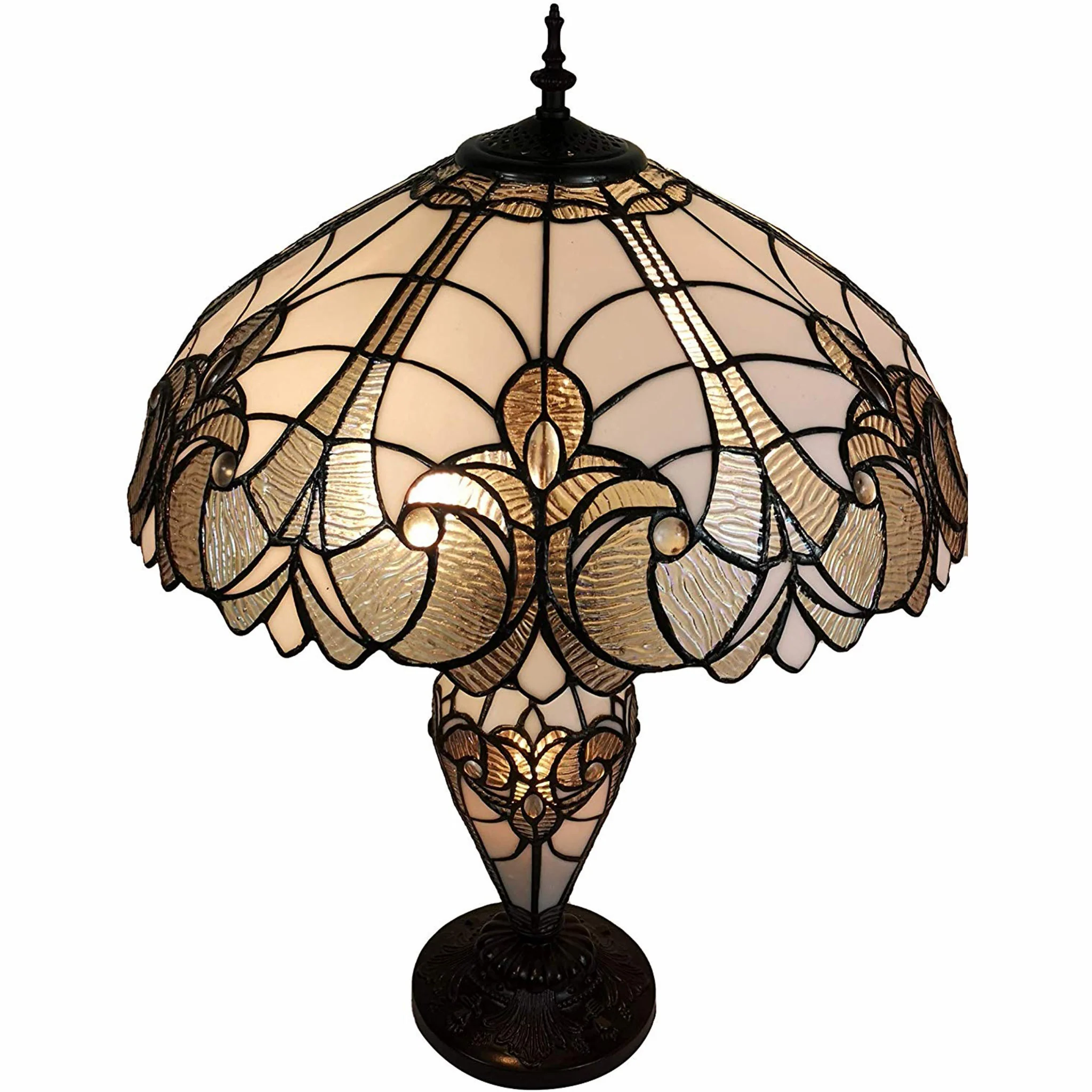23" Stained Glass Two Light Flowery Vintage Table Lamp By Homeroots - Image 2