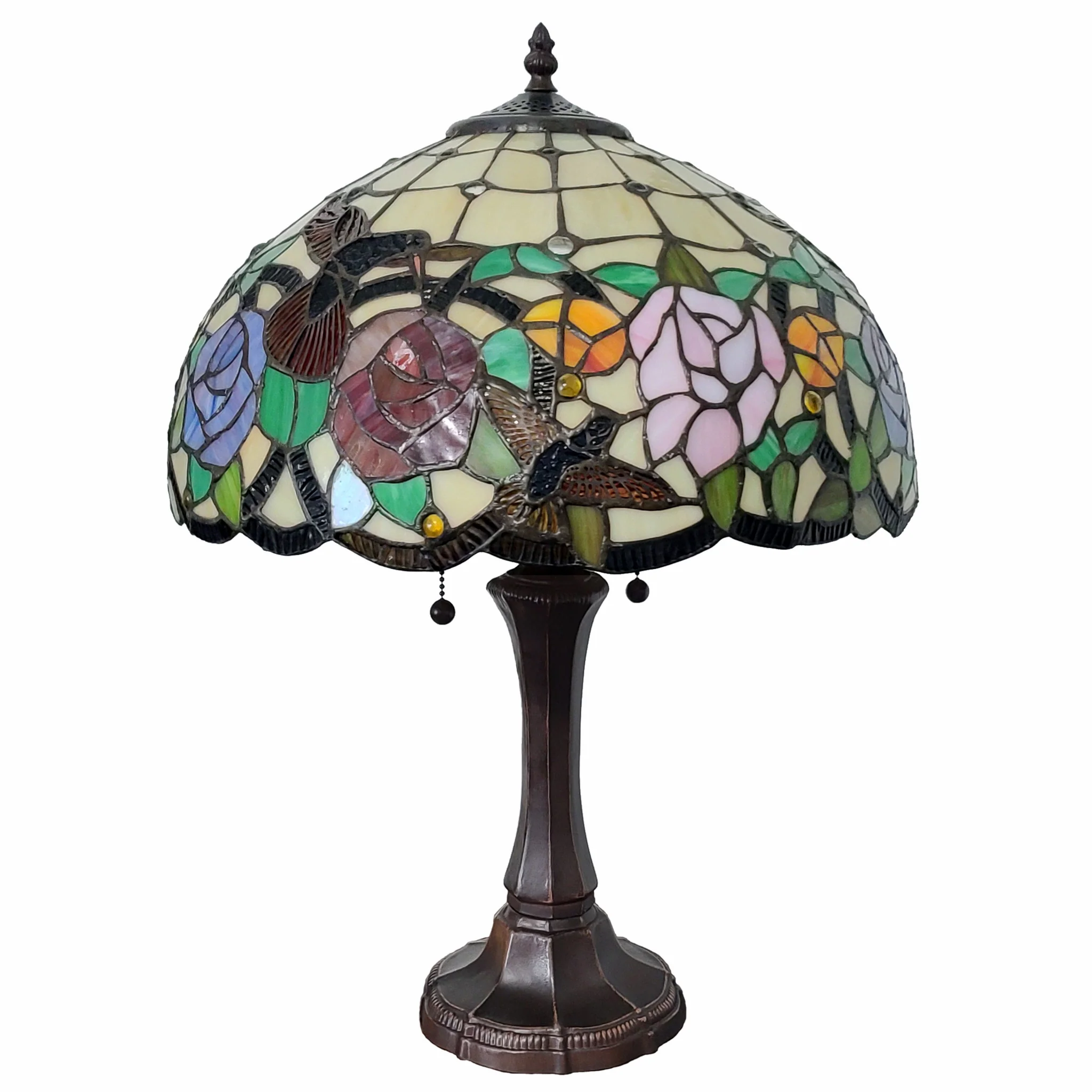 23" Stained Glass Two Light Hummingbird Accent Table Lamp By Homeroots - Image 5