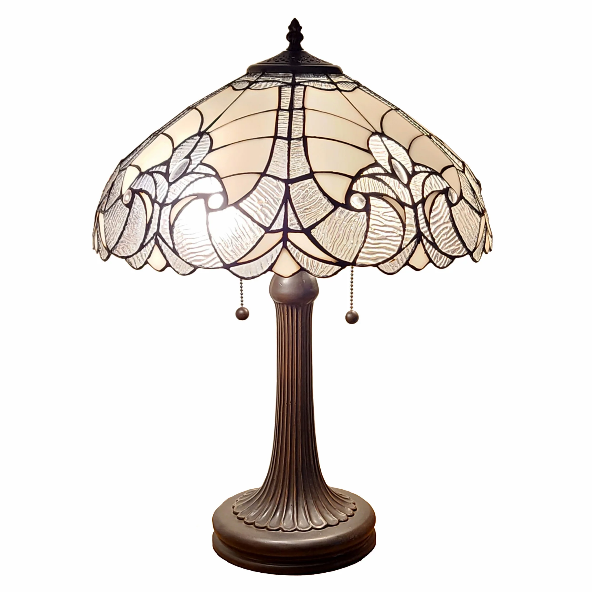 23" Stained Glass Two Light Vintage Antique Accent Table Lamp By Homeroots - Image 2