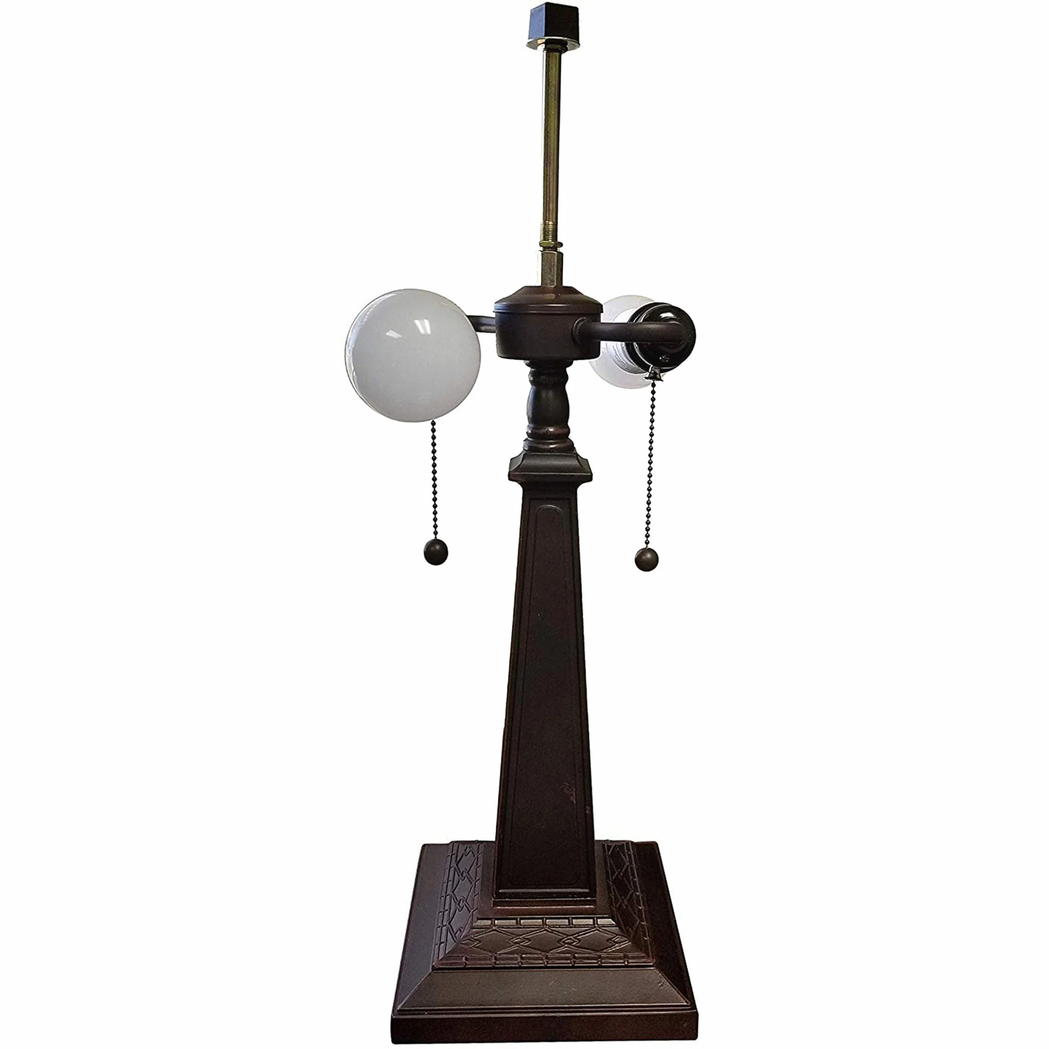23" White and Aqua Stained Glass Two Light Mission Style Table Lamp By Homeroots - Image 7