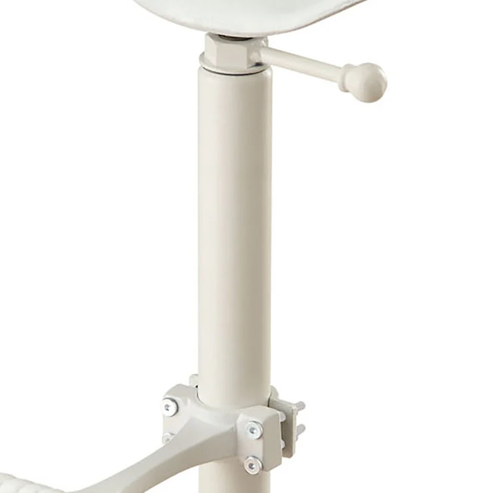 23" White Backless Adjustable Height Bar Chair With Footrest By Homeroots - Image 3