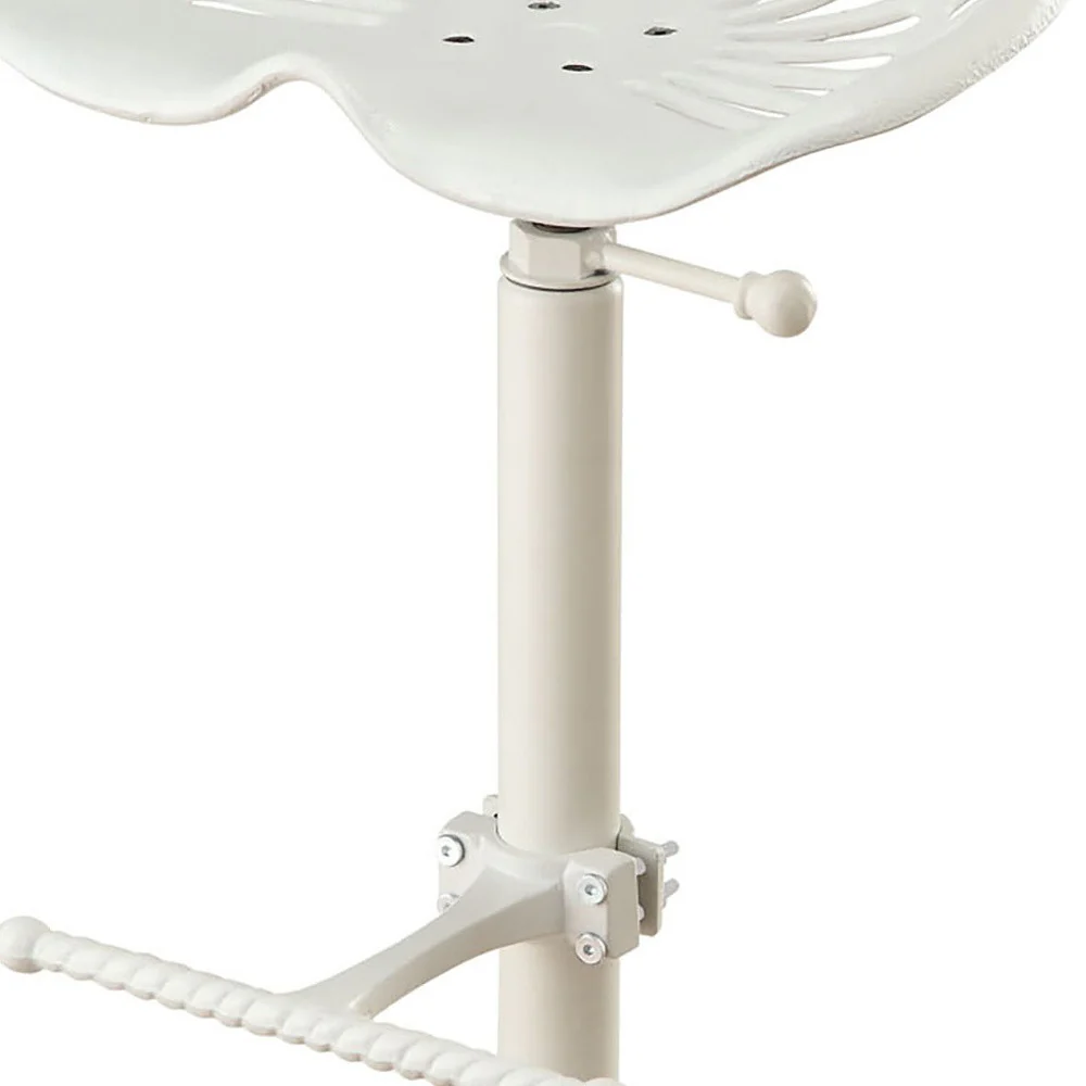23" White Backless Adjustable Height Bar Chair With Footrest By Homeroots - Image 4