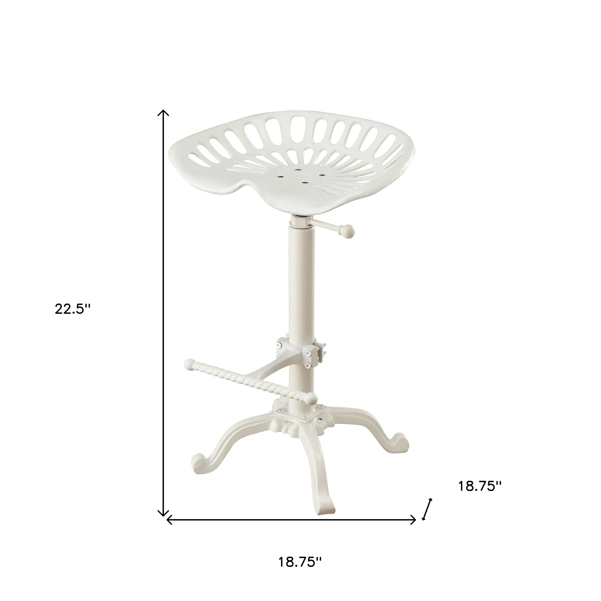 23" White Backless Adjustable Height Bar Chair With Footrest By Homeroots - Image 5