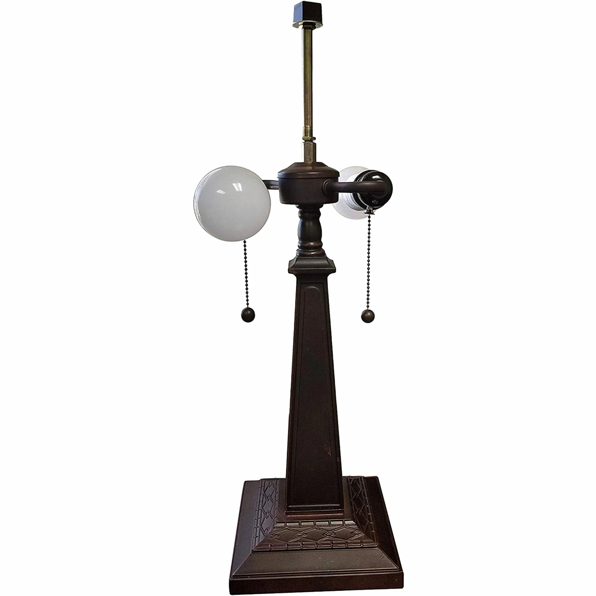 23" White Stained Glass Floral Two Light Mission Style Table Lamp By Homeroots - Image 3