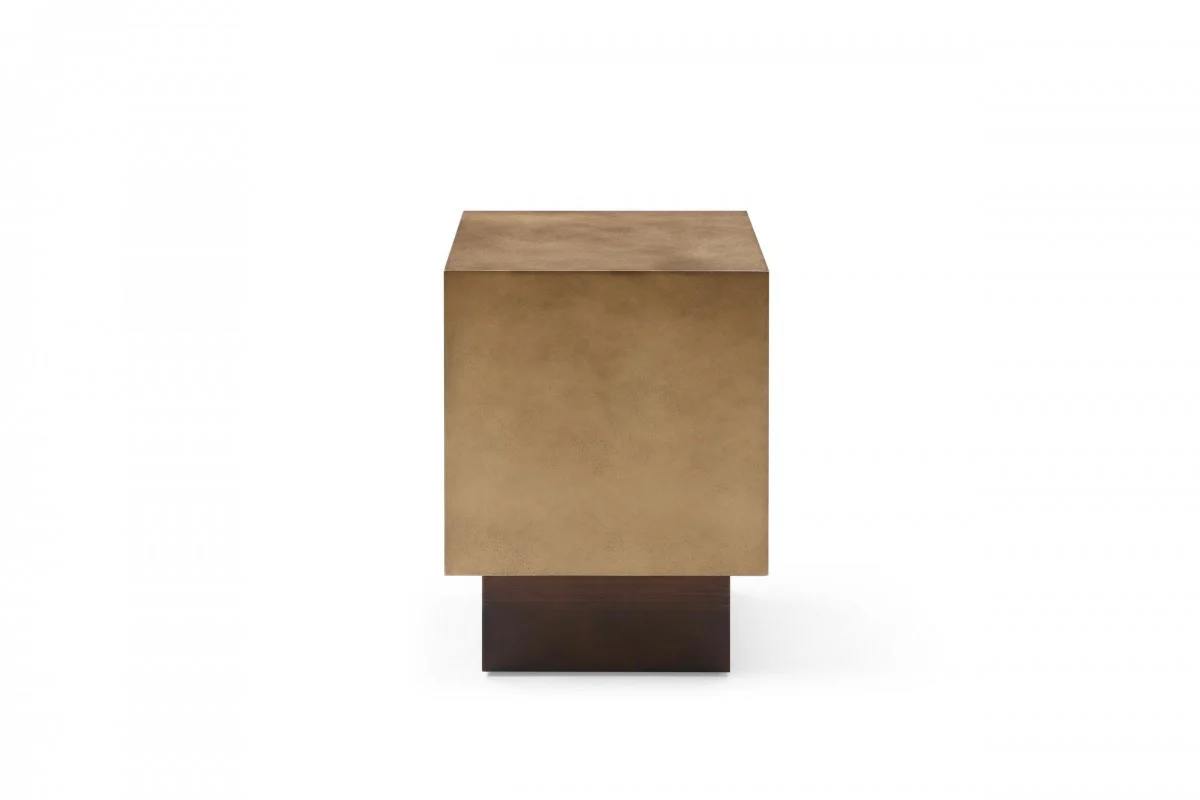 24" Antiqued Copper And Light Brown Metal Square End Table By Homeroots - Image 2