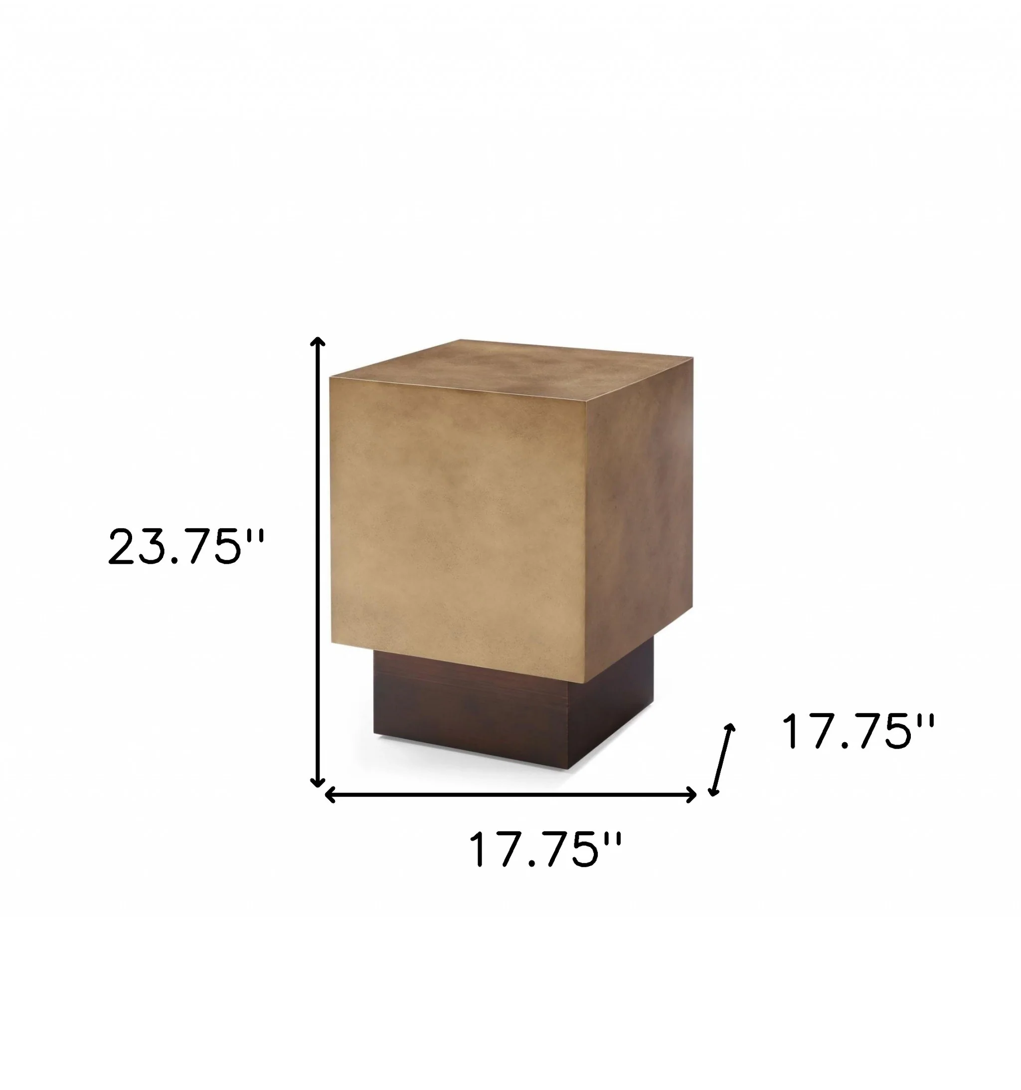 24" Antiqued Copper And Light Brown Metal Square End Table By Homeroots - Image 5