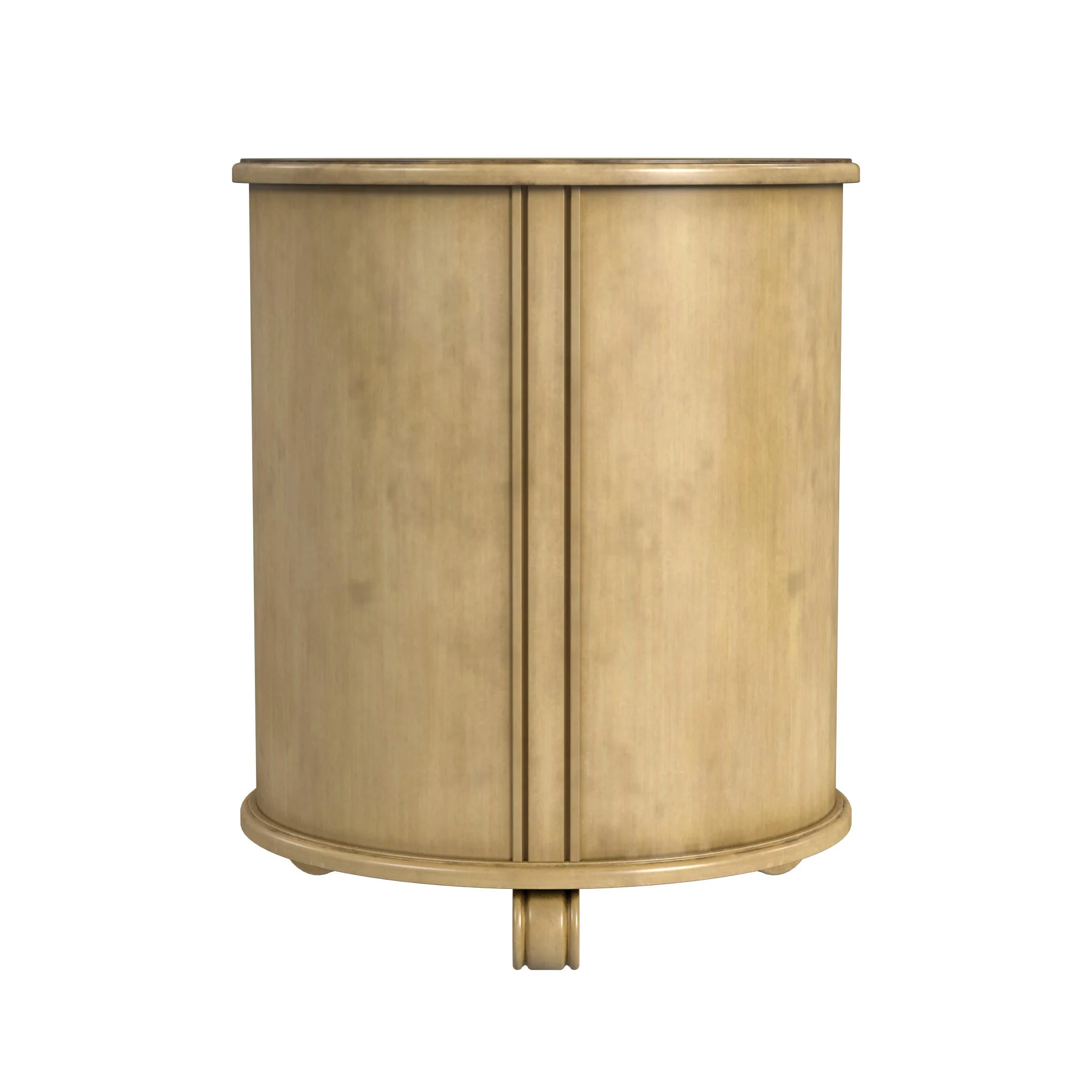 24" Beige Manufactured Wood Round End Table With Shelf By Homeroots - Image 4