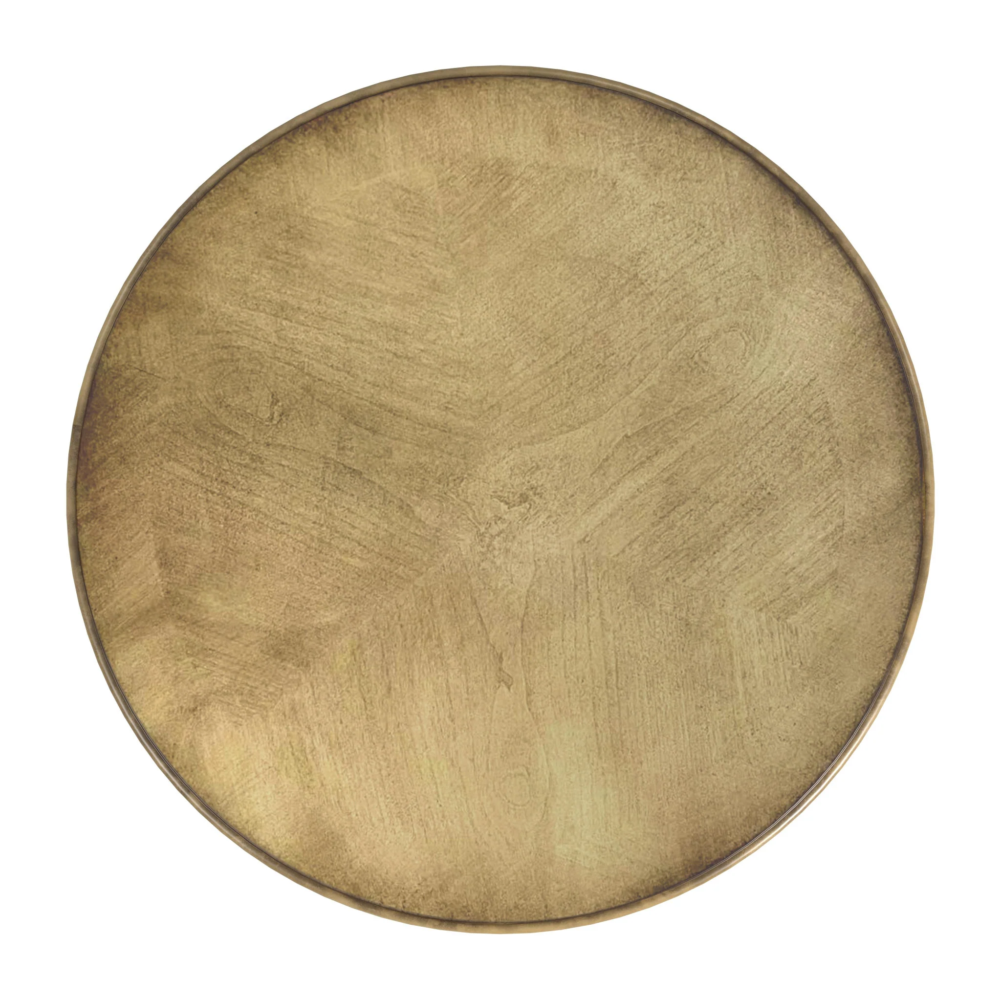 24" Beige Manufactured Wood Round End Table With Shelf By Homeroots - Image 5