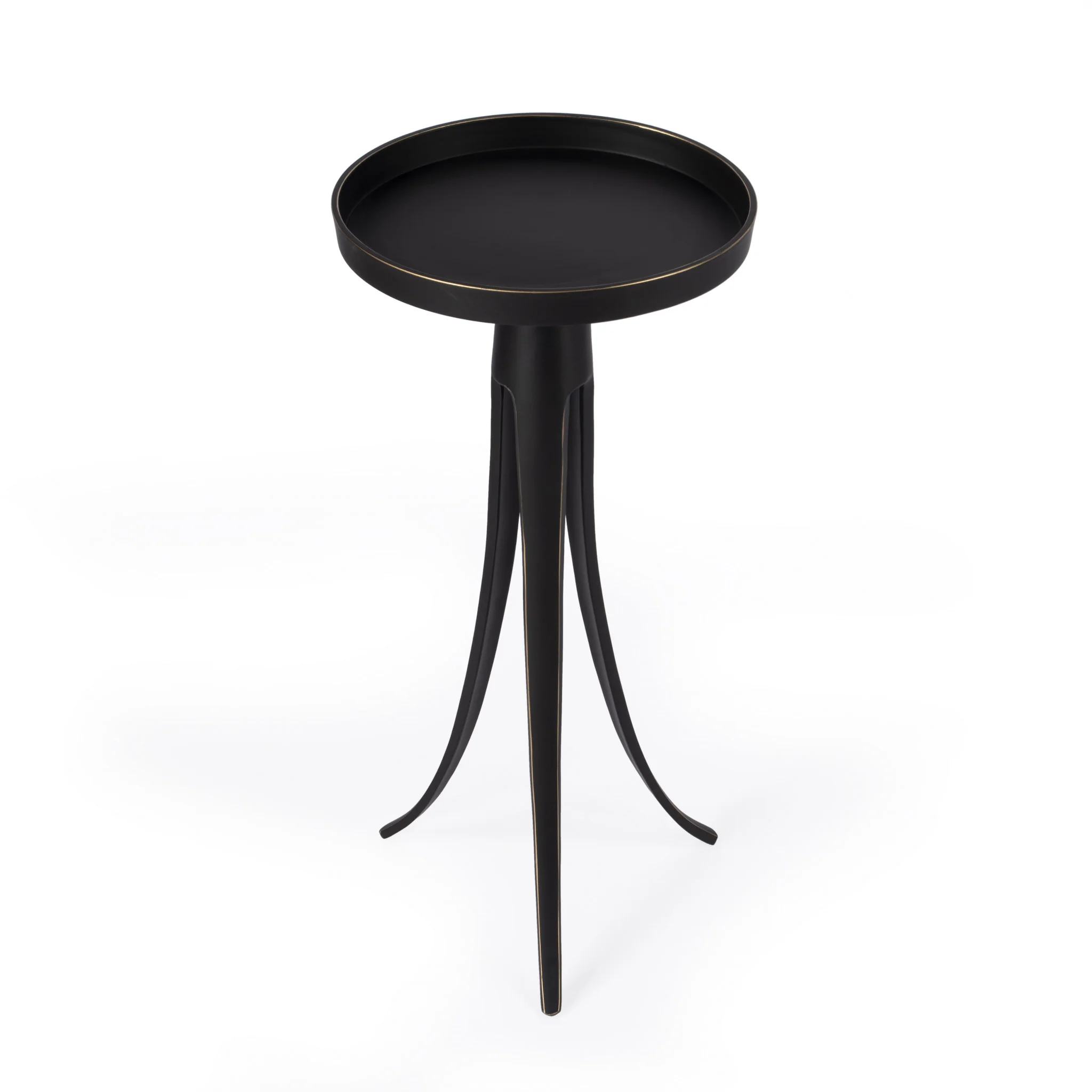 24" Black Aluminum Round End Table By Homeroots - Image 2