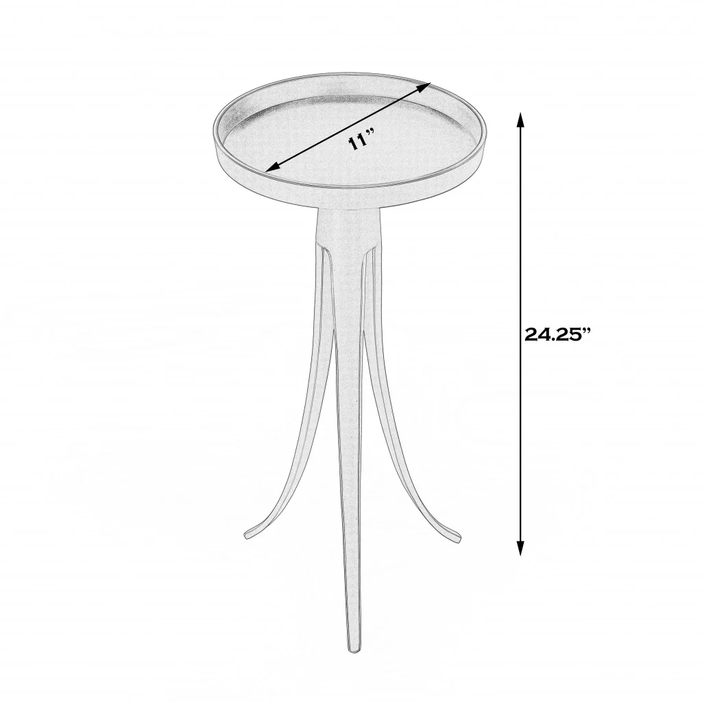 24" Black Aluminum Round End Table By Homeroots - Image 6