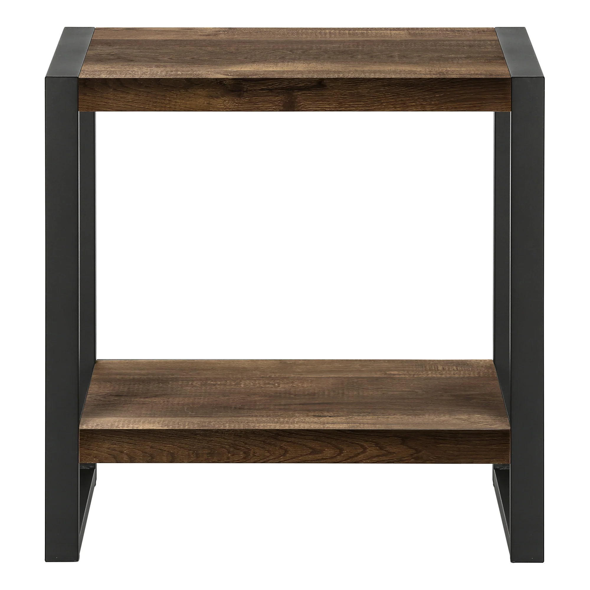 24" Black And Brown End Table With Shelf By Homeroots - Image 2