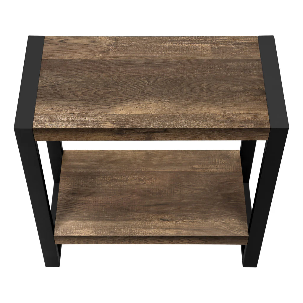 24" Black And Brown End Table With Shelf By Homeroots - Image 5
