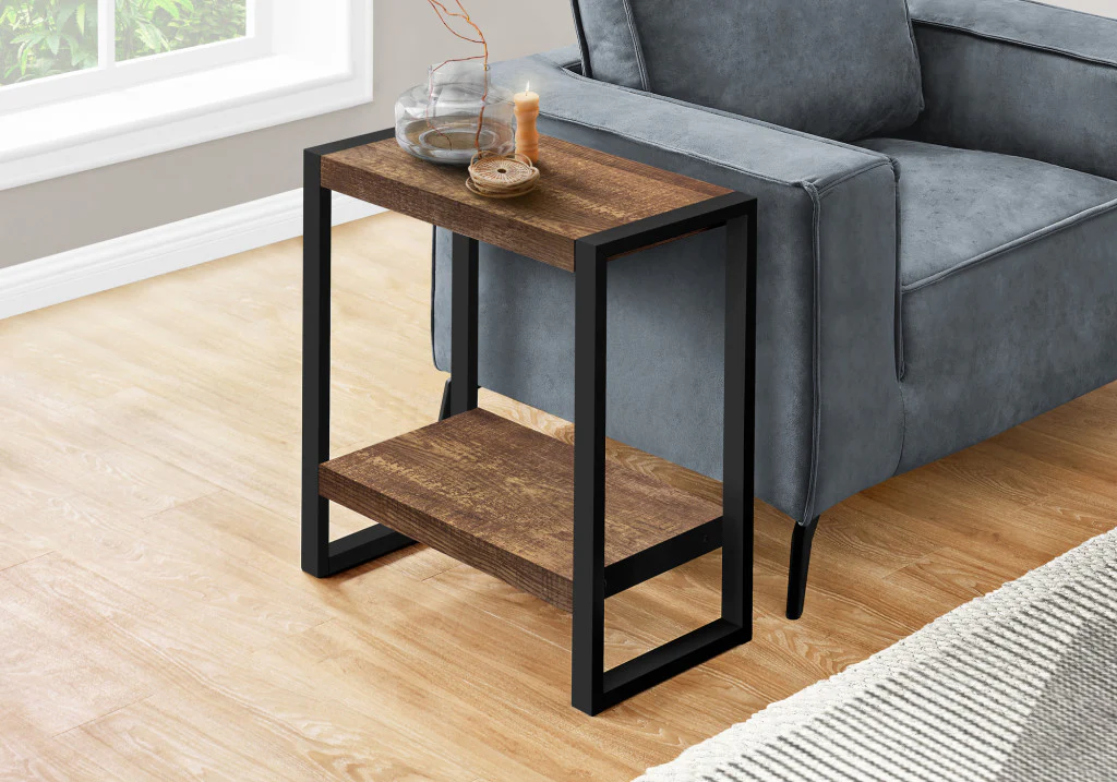 24" Black And Brown End Table With Shelf By Homeroots - Image 6