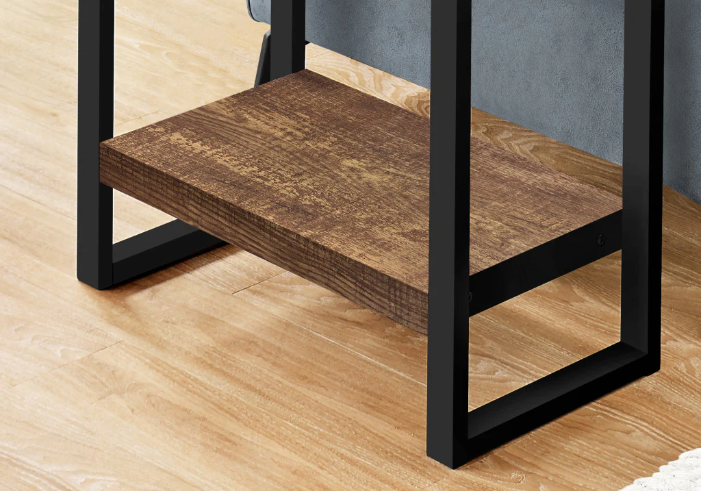 24" Black And Brown End Table With Shelf By Homeroots - Image 7