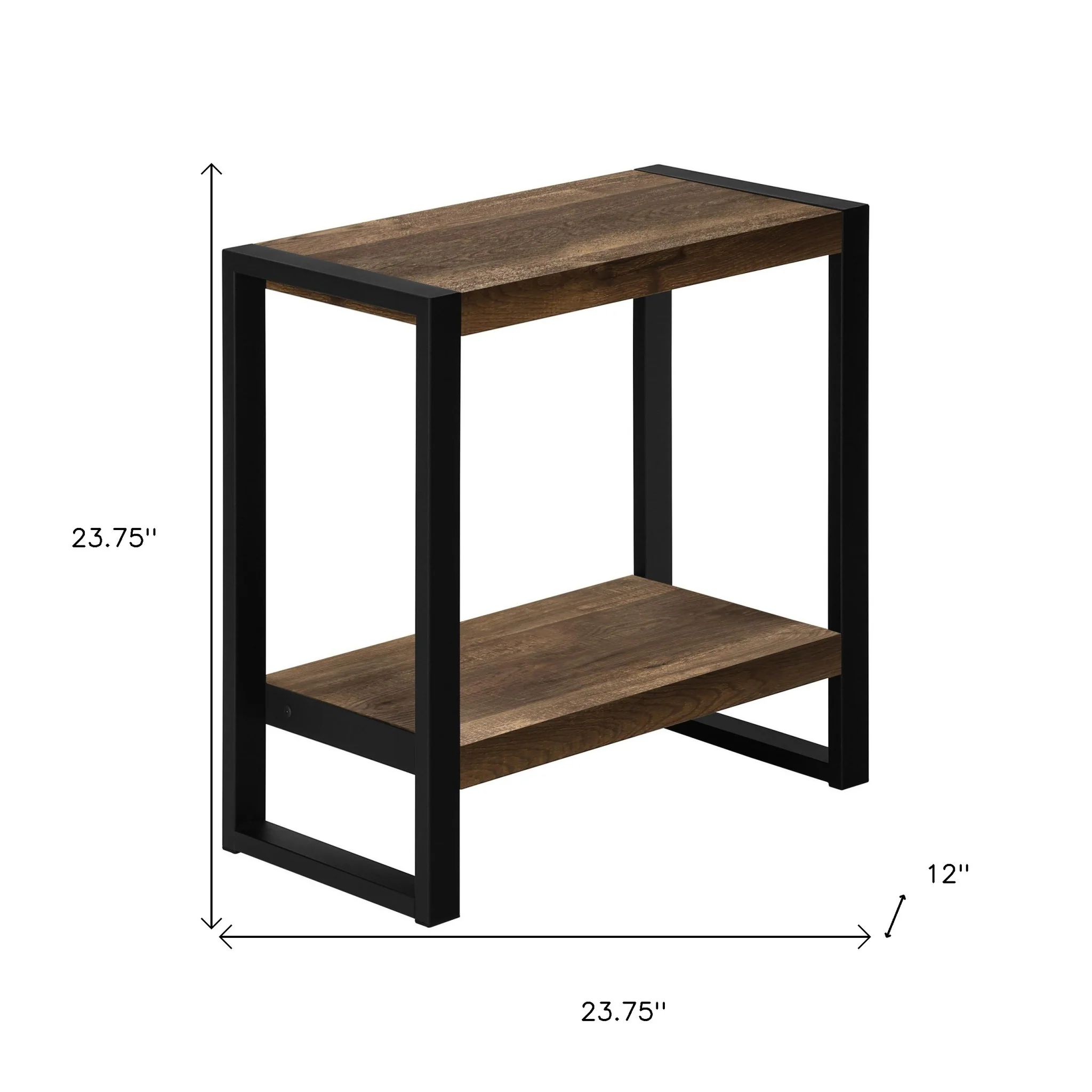 24" Black And Brown End Table With Shelf By Homeroots - Image 8