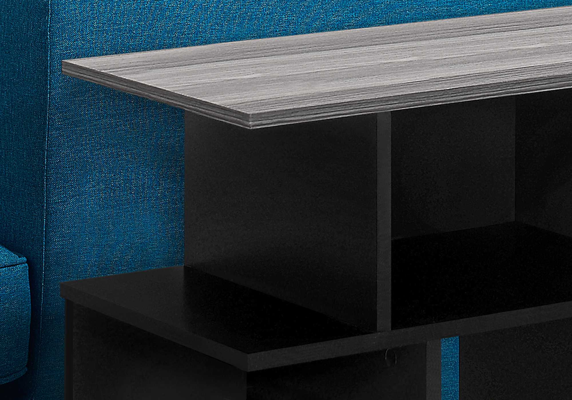 24" Black And Gray End Table With 6 By Homeroots - Image 3