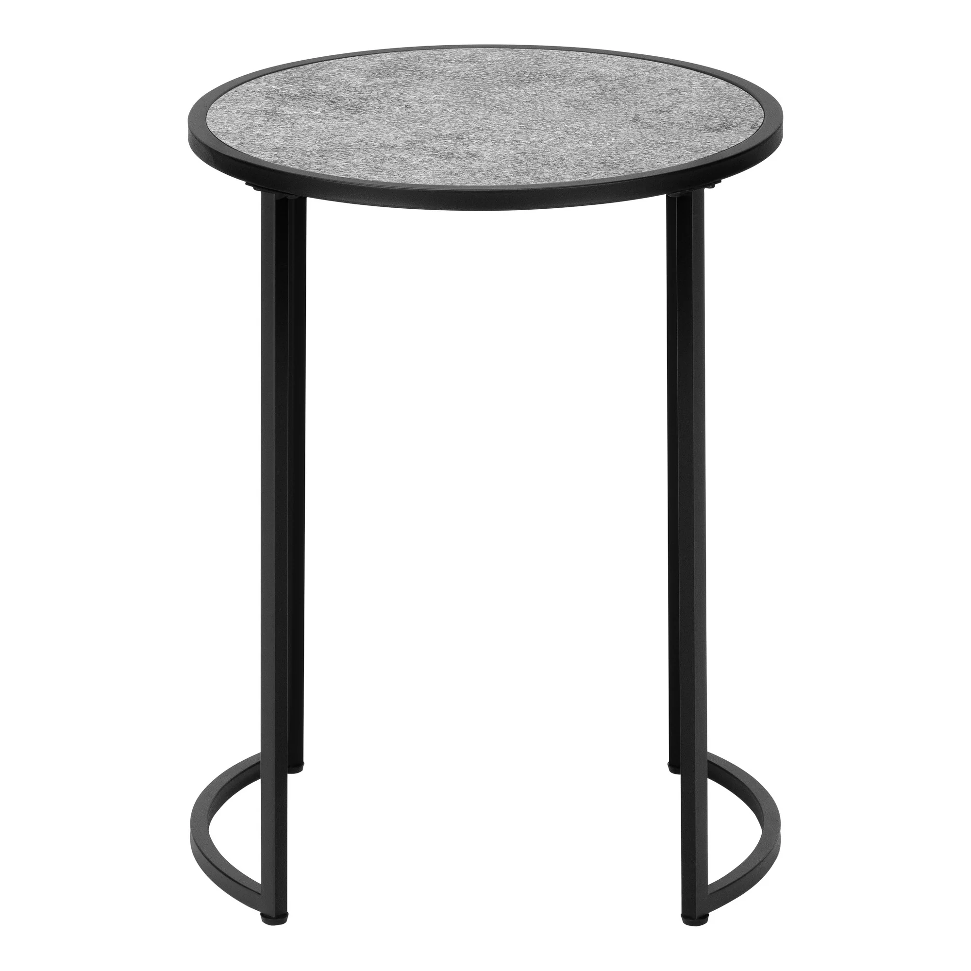 24" Black And Gray Round End Table By Homeroots - Image 3