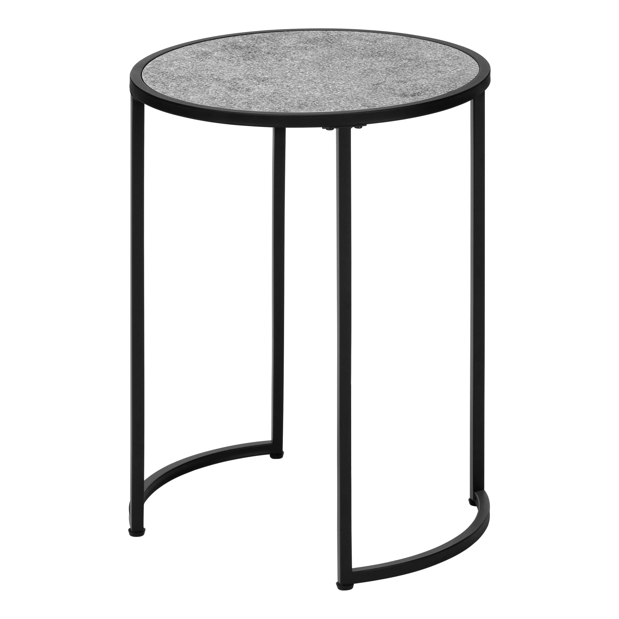 24" Black And Gray Round End Table By Homeroots - Image 4