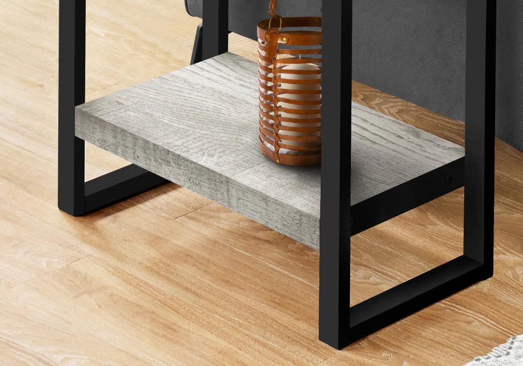 24" Black And Grey End Table With Shelf By Homeroots - Image 6
