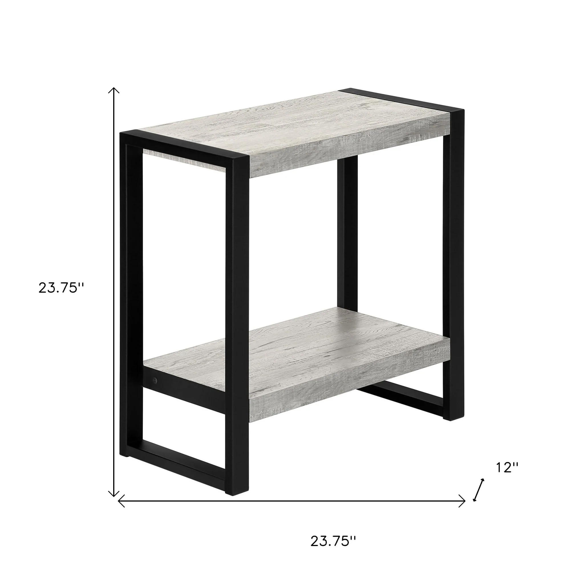 24" Black And Grey End Table With Shelf By Homeroots - Image 7