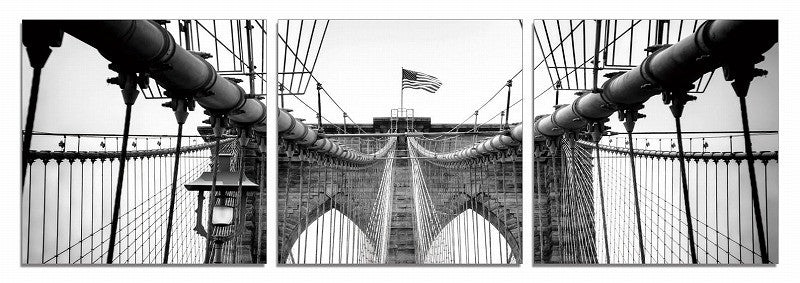 24" Black and White Canvas 3 Horizontal Panels Photo By Homeroots - Image 3