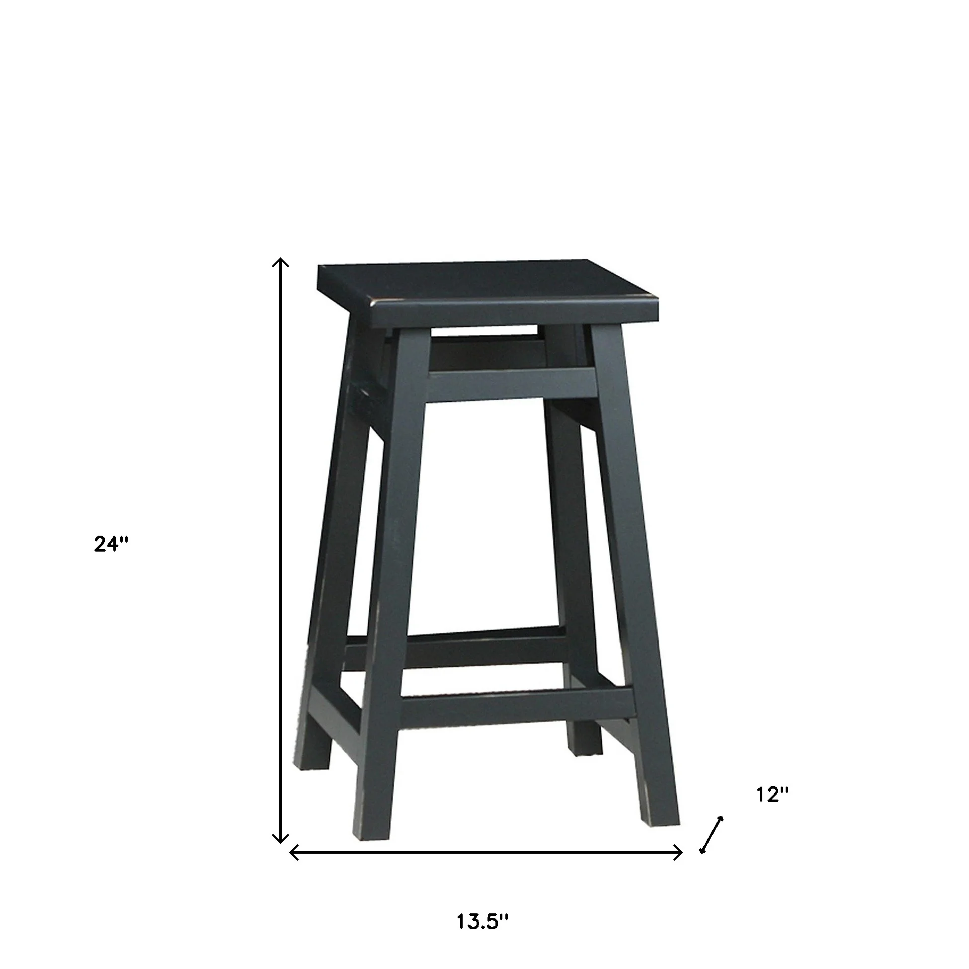 24" Black Backless Counter Height Bar Chair With Footrest By Homeroots - Image 5