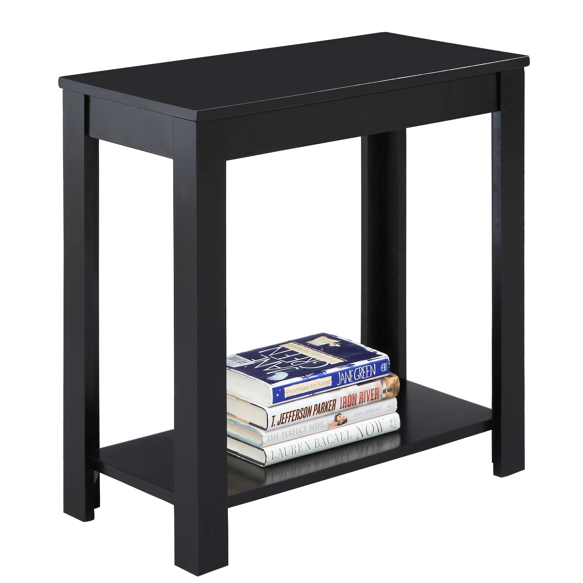 24" Black End Table With Shelf By Homeroots - Image 2