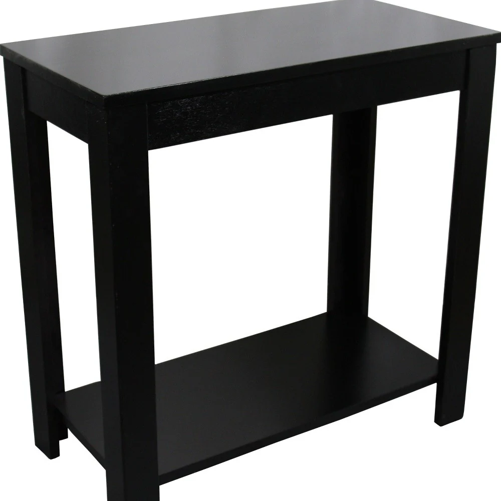 24" Black End Table With Shelf By Homeroots - Image 5