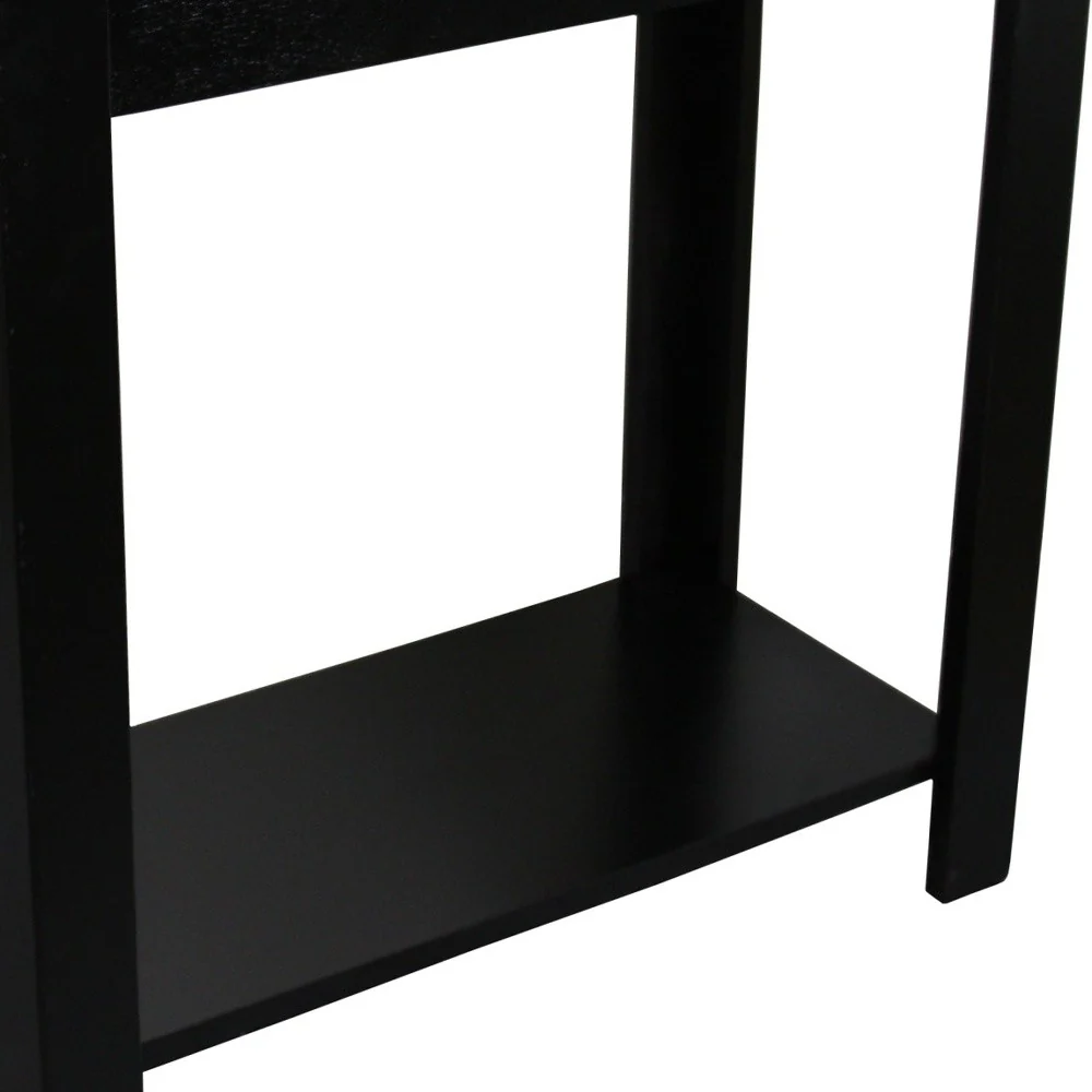 24" Black End Table With Shelf By Homeroots - Image 6