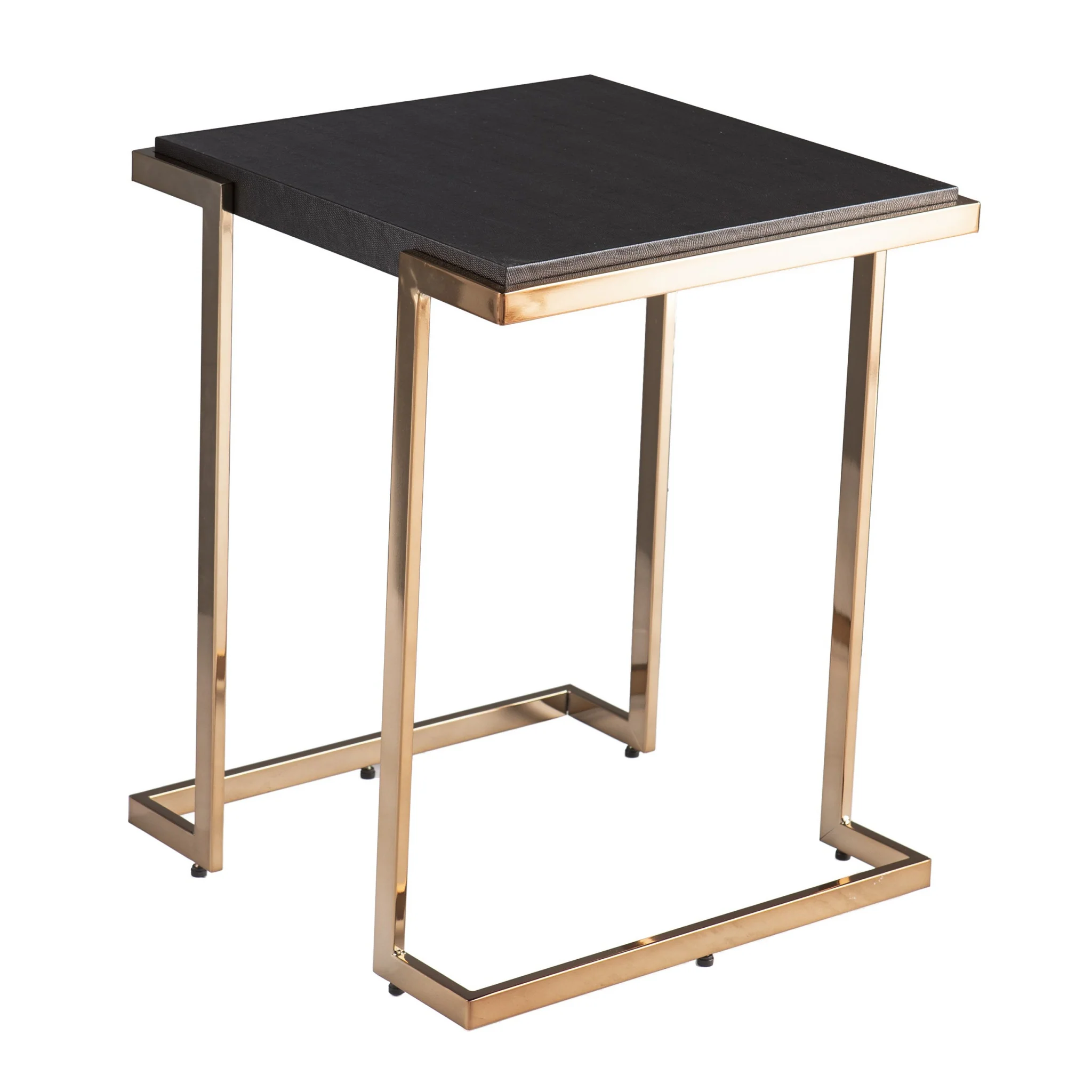 24" Black Geometric Metal Square End Table By Homeroots - Image 3