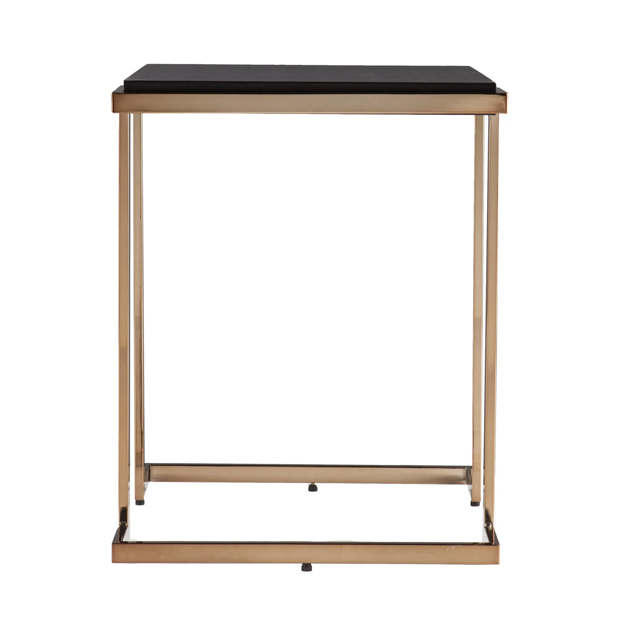24" Black Geometric Metal Square End Table By Homeroots - Image 4