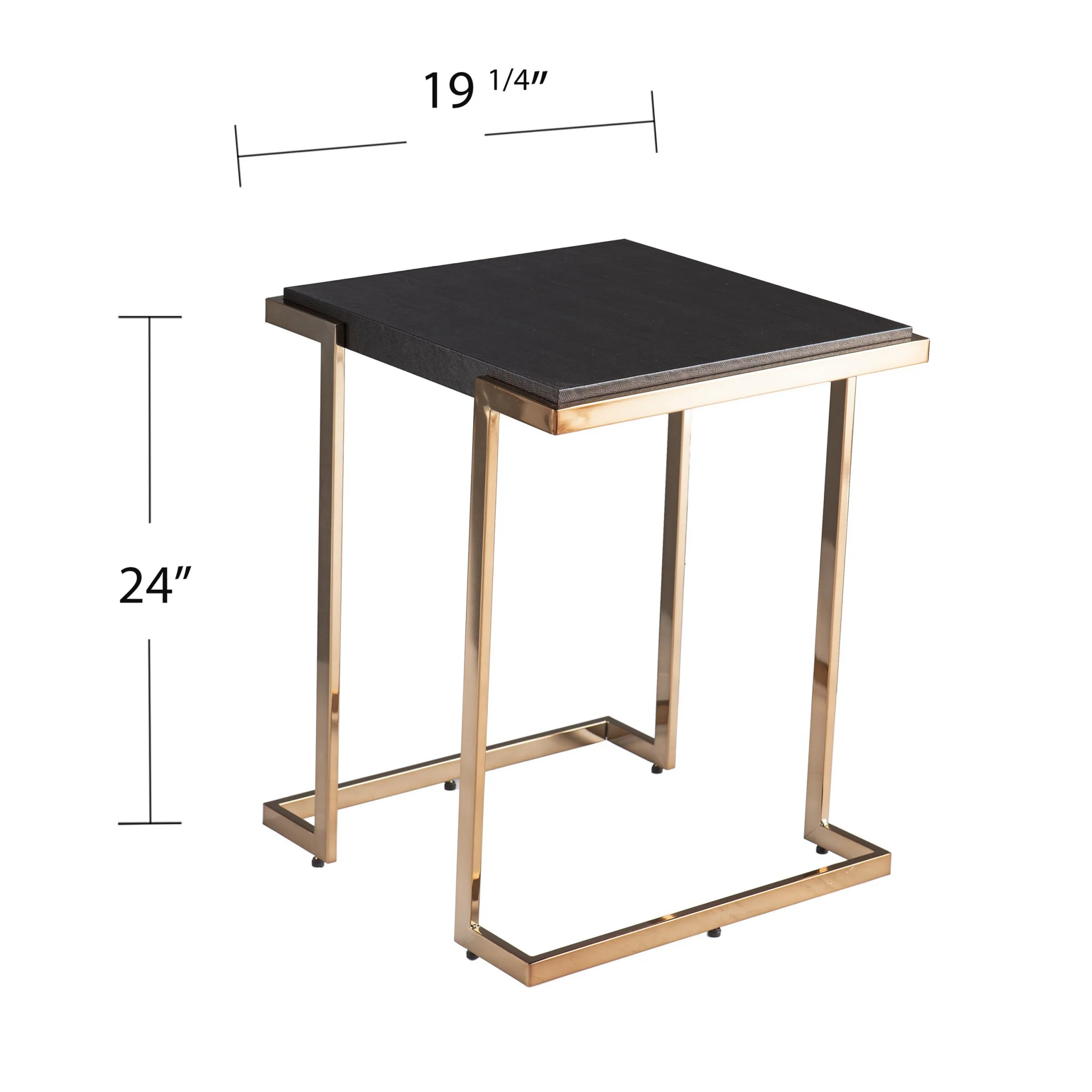 24" Black Geometric Metal Square End Table By Homeroots - Image 6