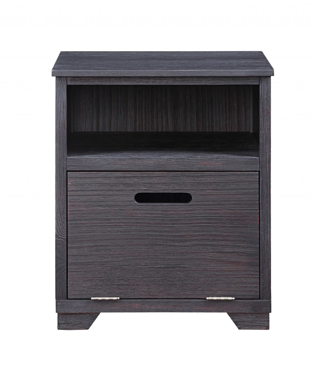24" Black Manufactured Wood And Solid Wood Rectangular End Table By Homeroots - Image 2