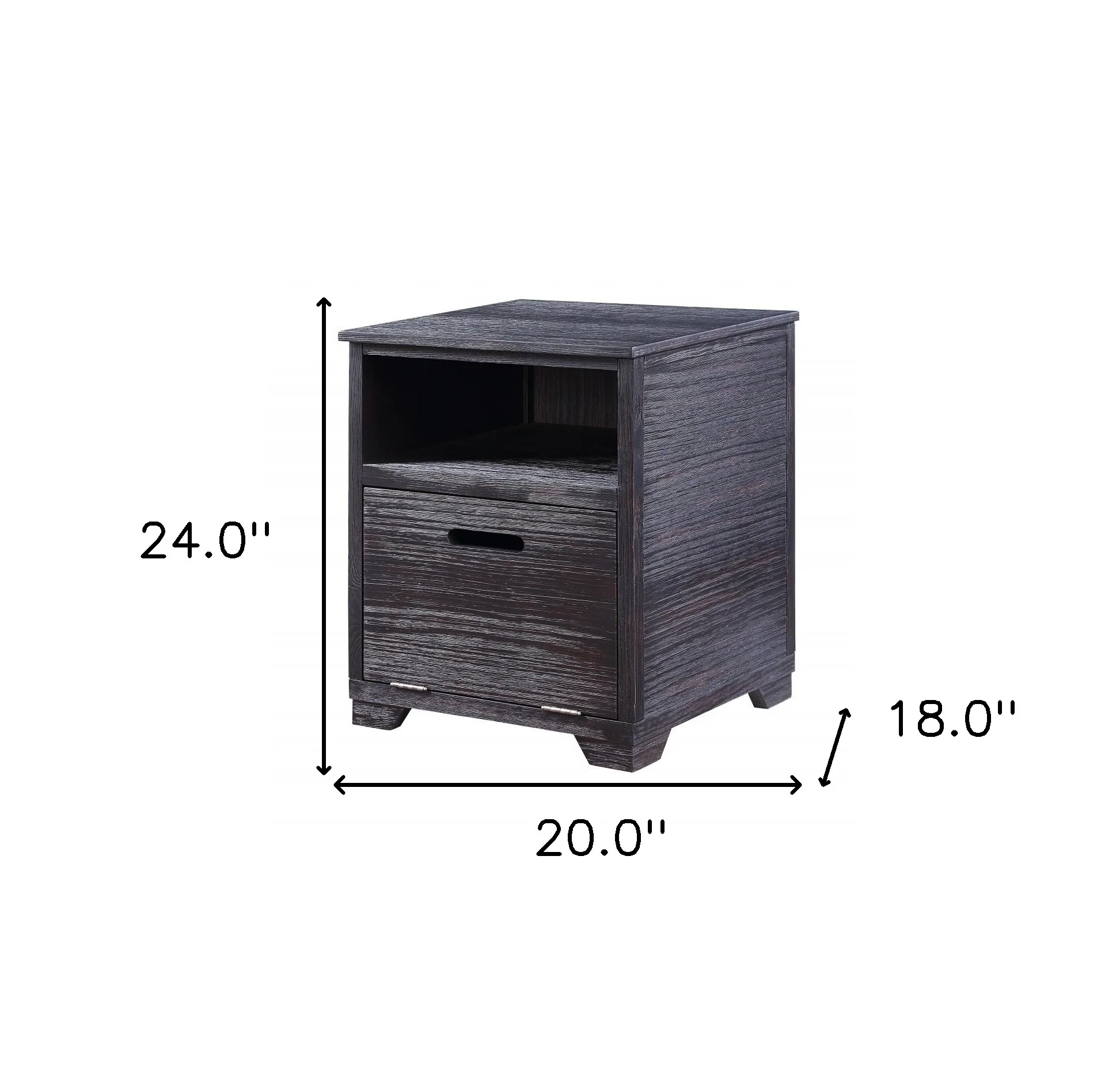 24" Black Manufactured Wood And Solid Wood Rectangular End Table By Homeroots - Image 5